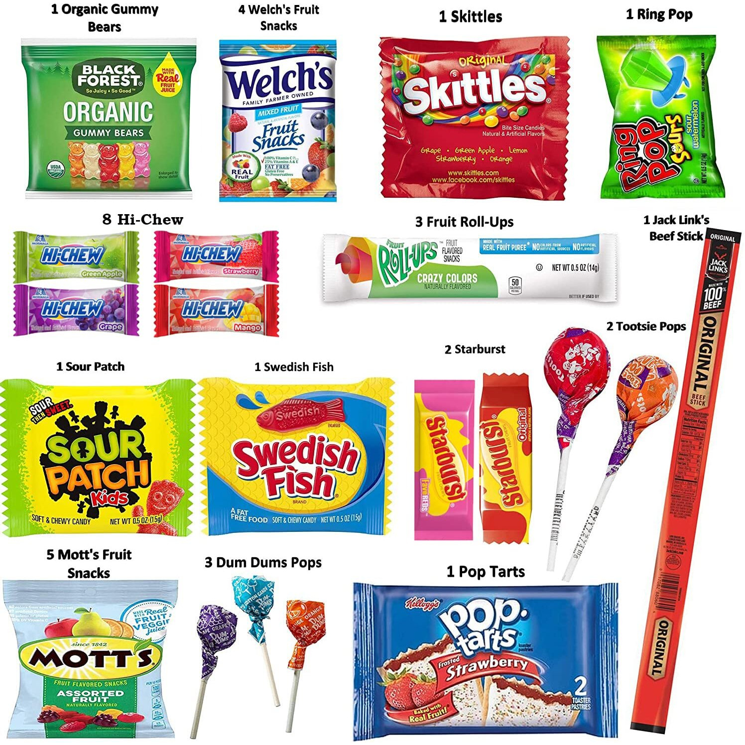 Foxy Fane 60 Count Ultimate Holiday Gift Snack Box - Care Package With Assortment Of Chips, Cookies, Candy, Crackers & Other Snacks - Bulk Bundle Of Delicious Treats (60 Snacks - Assorted Pack)