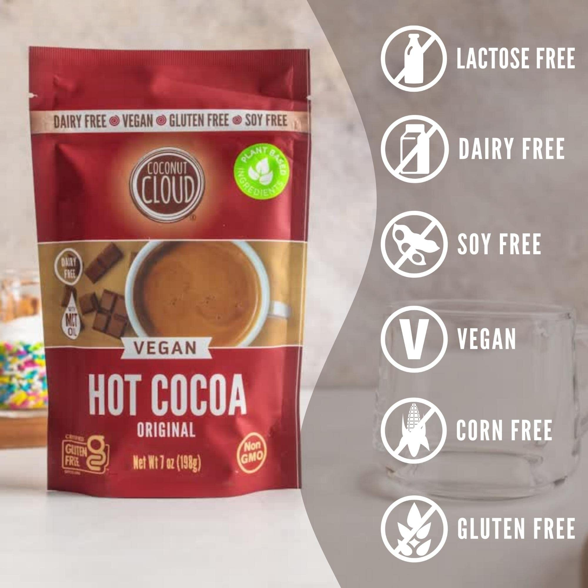 Coconut Cloud Dairy-Free Instant Hot Cocoa Mix | Vegan, Natural, Delicious, Creamy Plant Based Chocolate (Made In Colorado From Premium Coconut Milk Powder), 7 Oz