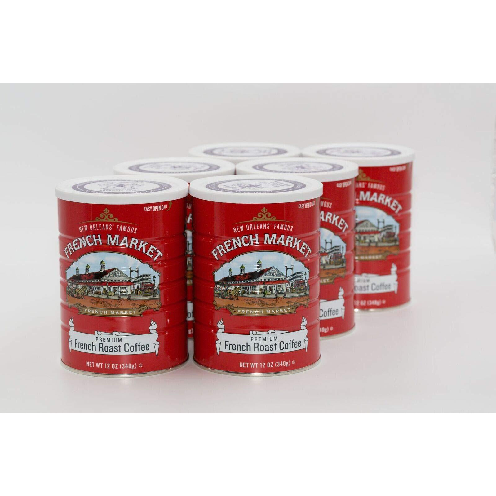 French Market French Roast Medium-Dark Roast Ground Coffee, 12Oz Can (Pack Of 6)