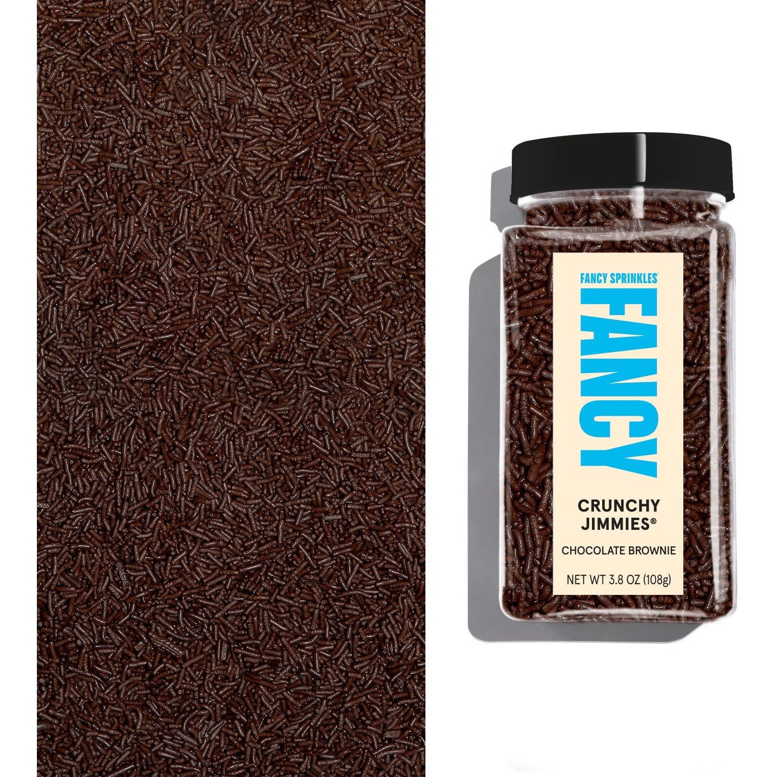 Fancy Sprinkles Chocolate Jimmies Crunchy Sprinkles, Real Sugar, For Ice Cream, Cookies, Cakes, Cupcakes, Dessert Decorating Sprinkles (0.5C)