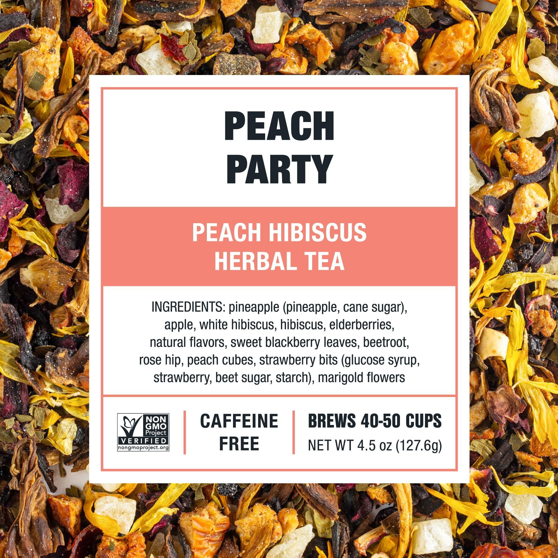 Tiesta Tea - Peach Party | Peach Hibiscus Herbal Tea | Premium Loose Leaf Tea Blend | Non-Caffeinated Fruit Tea | Make Hot Or Iced & Up To 50 Cups | Made W/Natural Ingredients - 4.5Oz Refillable Tin