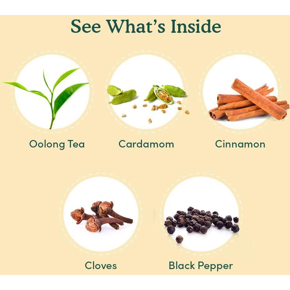 Vahdam, Maharani Chai Oolong Tea (50+ Cups, 3.5 Oz) Indian Masala Chai Tea Loose Leaf | Blended W/Cardamom, Cinnamon, Clove, Black Pepper | Brew Hot Tea, Iced Tea Or Chai Latte | Vacuum Sealed Pack