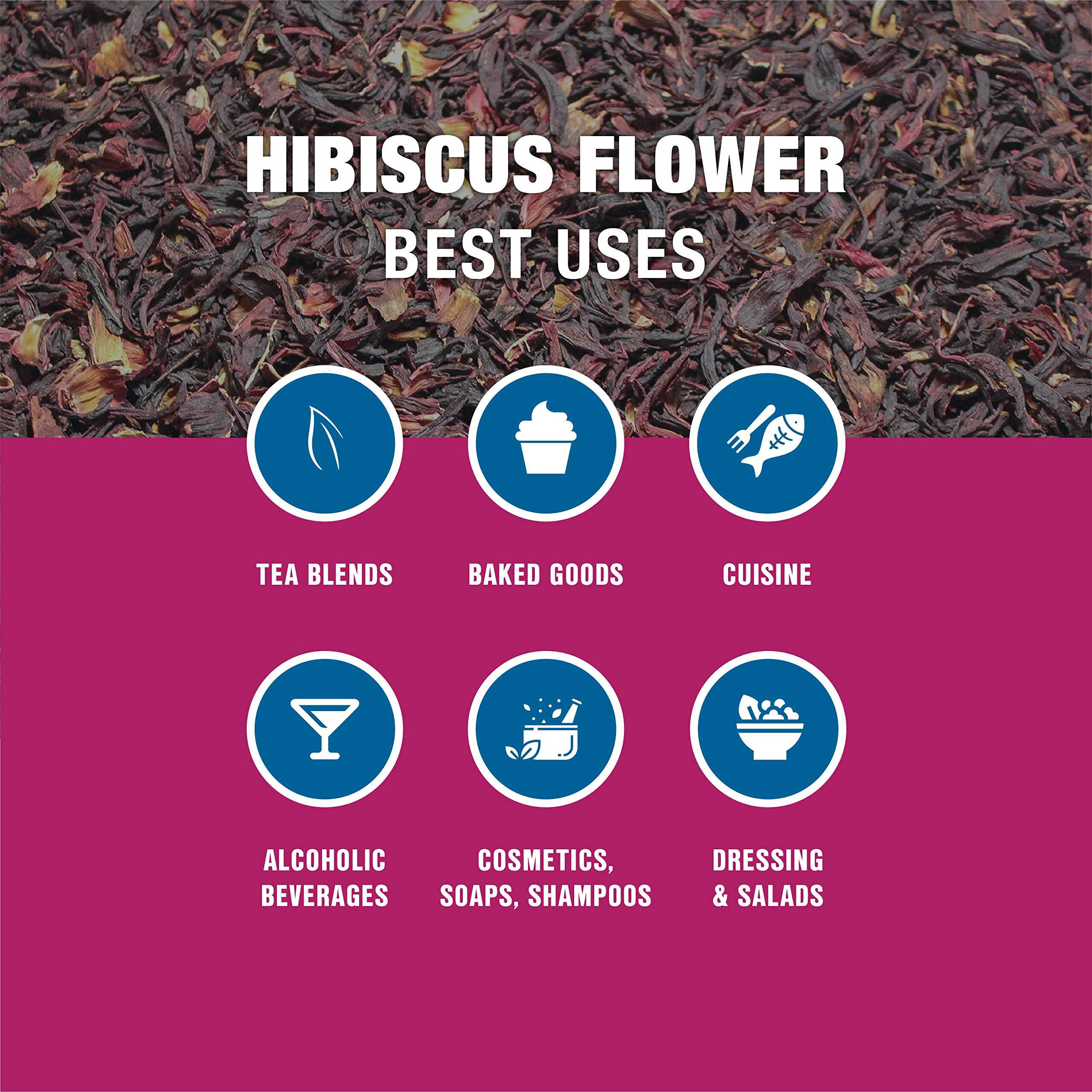 Tiesta Tea - Dried Hibiscus | Cut & Sifted Hibiscus Flower | Premium Loose Leaf Tea Blend | Non-Caffeinated Tea | Make Hot Or Iced Tea & Brews Up To 200 Cups - 16 Ounce Resealable Bulk Pouch