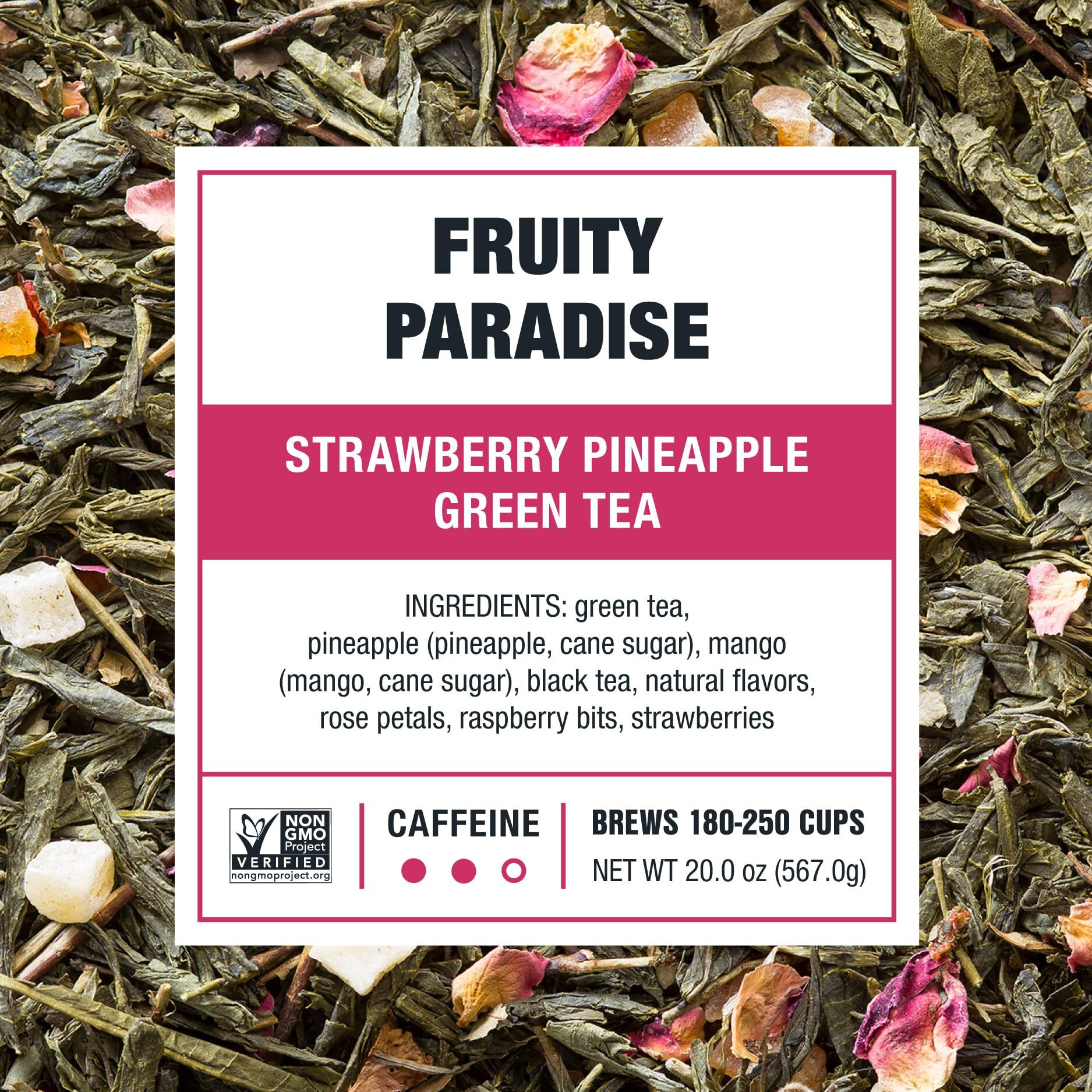Tiesta Tea - Fruity Paradise - Strawberry Pineapple Green Tea - Premium Loose Leaf Tea - Medium Caffeinated Green Tea - Make Hot Or Iced Tea, Up To 250 Cups - 16Oz Bulk Pouch & 4Oz Refillable Tin Combo