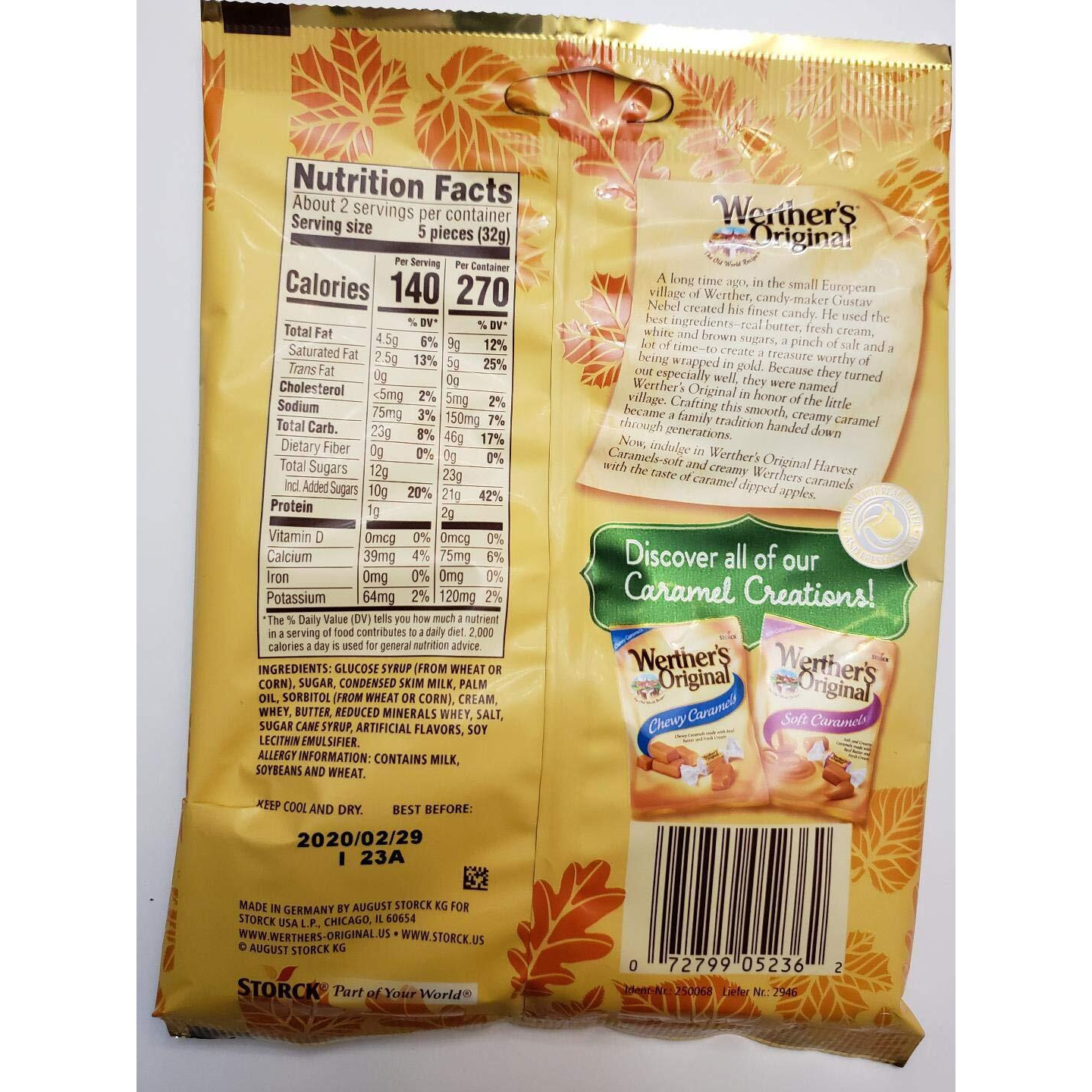 Werther's Original Harvest Caramels - Caramel Apple Soft Caramels, Limited Edition, 2 Packs