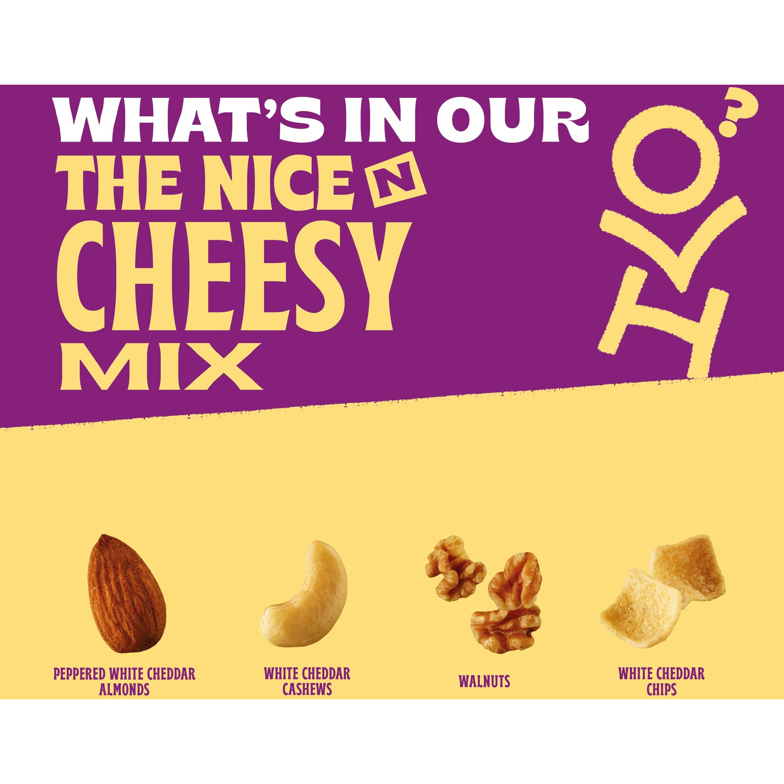 Orchard Valley Harvest Nice N Cheesy Mix, 7 Oz Resealable Bag, White Cheddar Almonds, Cashews, Chips, Walnuts, Non-Gmo, 6G Of Protein Per Serving, Salty, Snacks For Adults & Kids