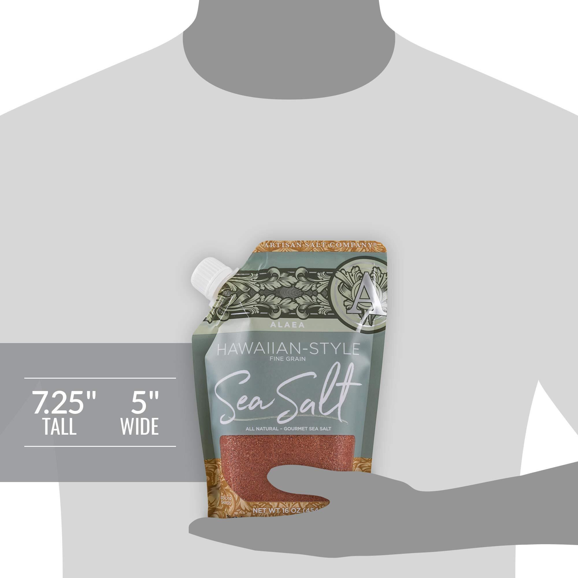 Saltworks Artisan Salt Company Alaea Red Hawaiian-Style Sea Salt, Fine Grain, Pour Spout Pouch, 16 Ounce