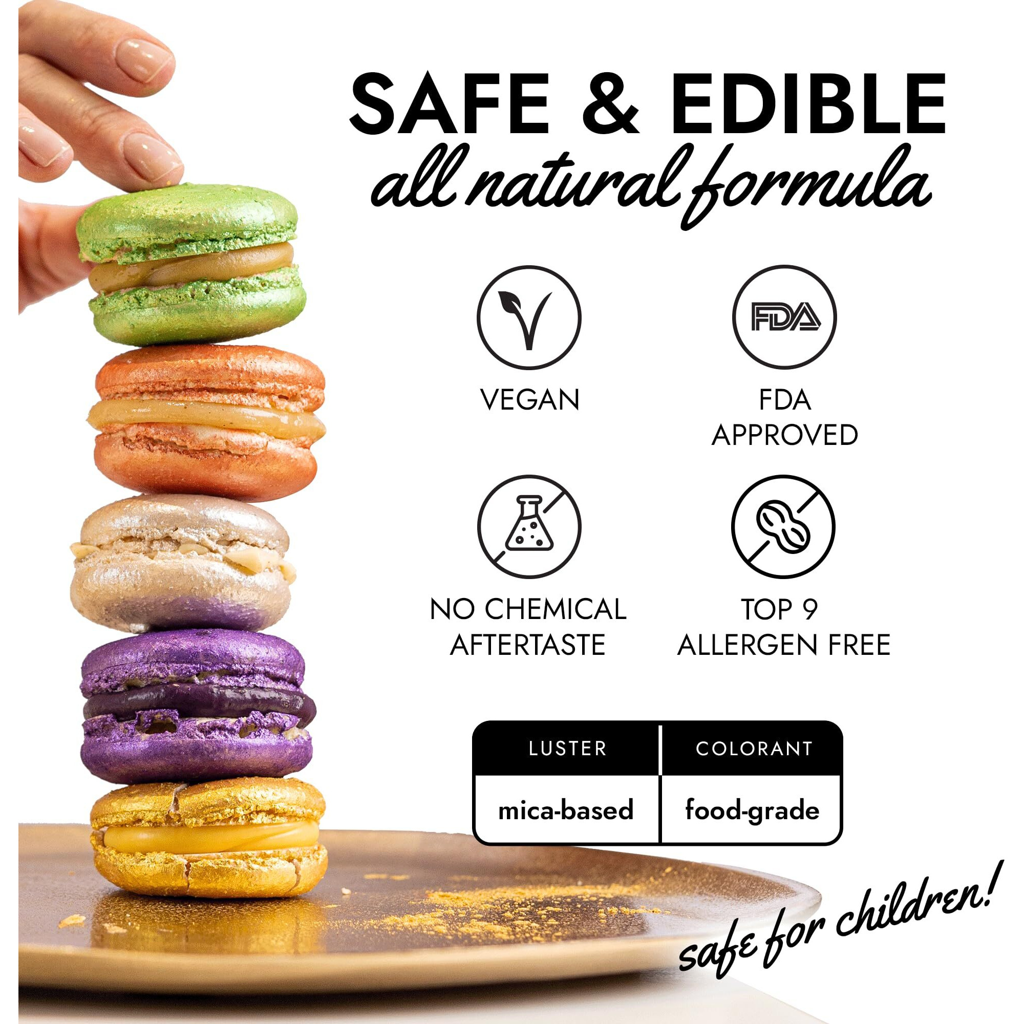 Mon  Gasque Bronze Rose Gold Luster Dust Edible Glitter For Cocktails 7G - Premium Rose Gold Edible Glitter - Halloween Drink Glitter Edible Dust - Edible Glitter For Drinks - Edible Glitter For Cakes