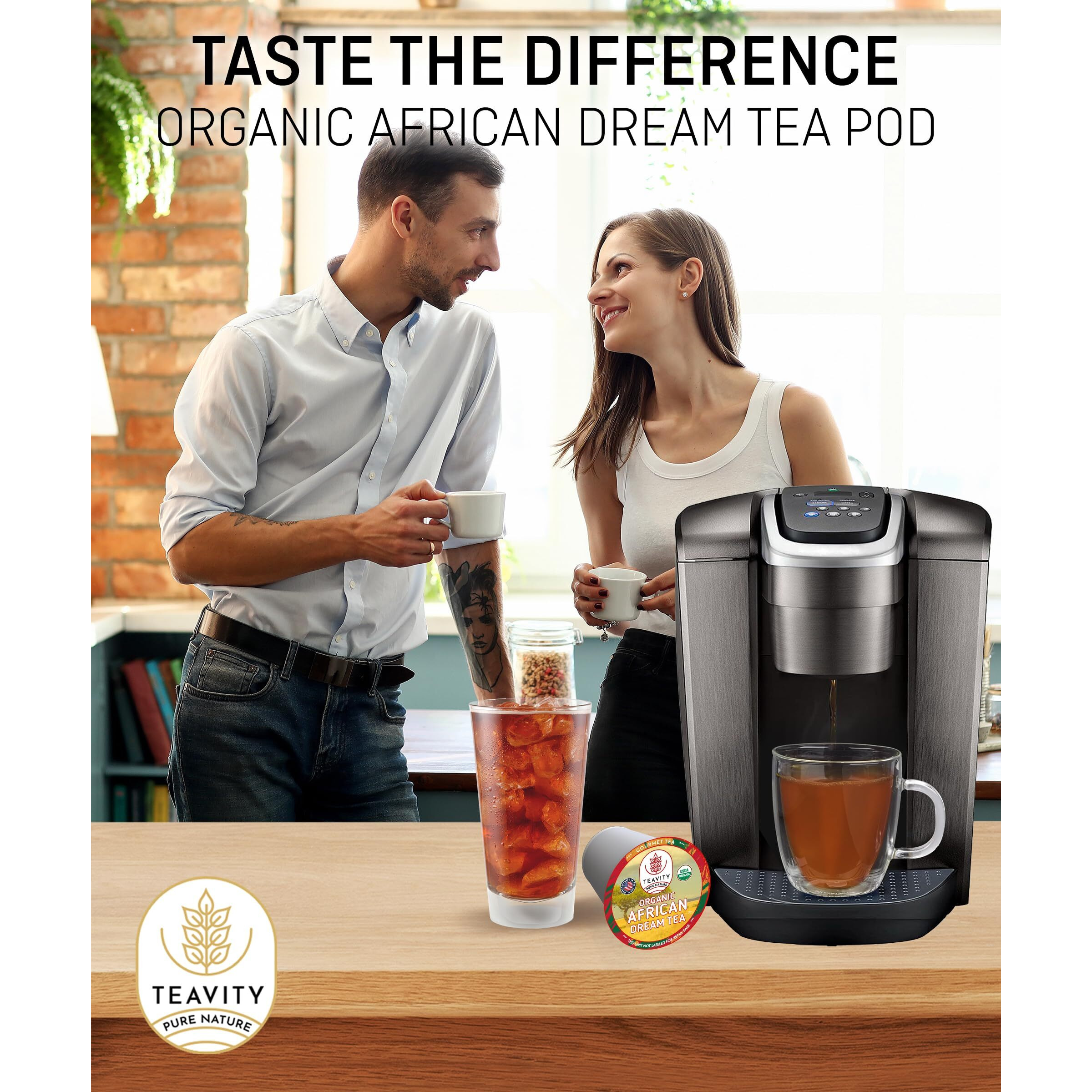 Organic Rooibos Tea Pods With Vanilla & Orange - Naturally Decaf Tea - African Dream By Teavity (12 Tea Pods)