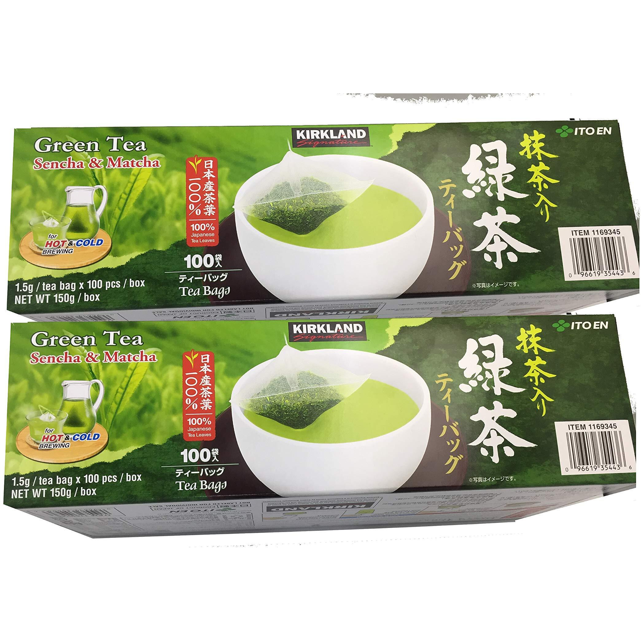 Kirkland Signature Ito En Matcha Blend (Green Tea), 100% Japanese Green Tea Leaves, Box Of 100 Tea Bags (Pack Of 2 Boxes)