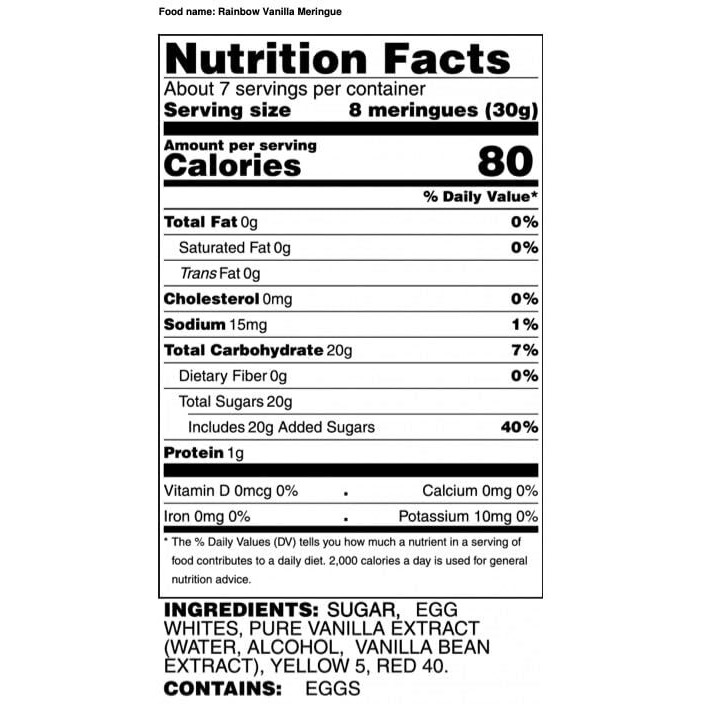 Krunchy Melts Original Meringue Cookies | Rainbow Vanilla Club Flavor | Only 90 Calories Per Serving | Fat Free, Gluten Free, Dairy Free (7 Oz)