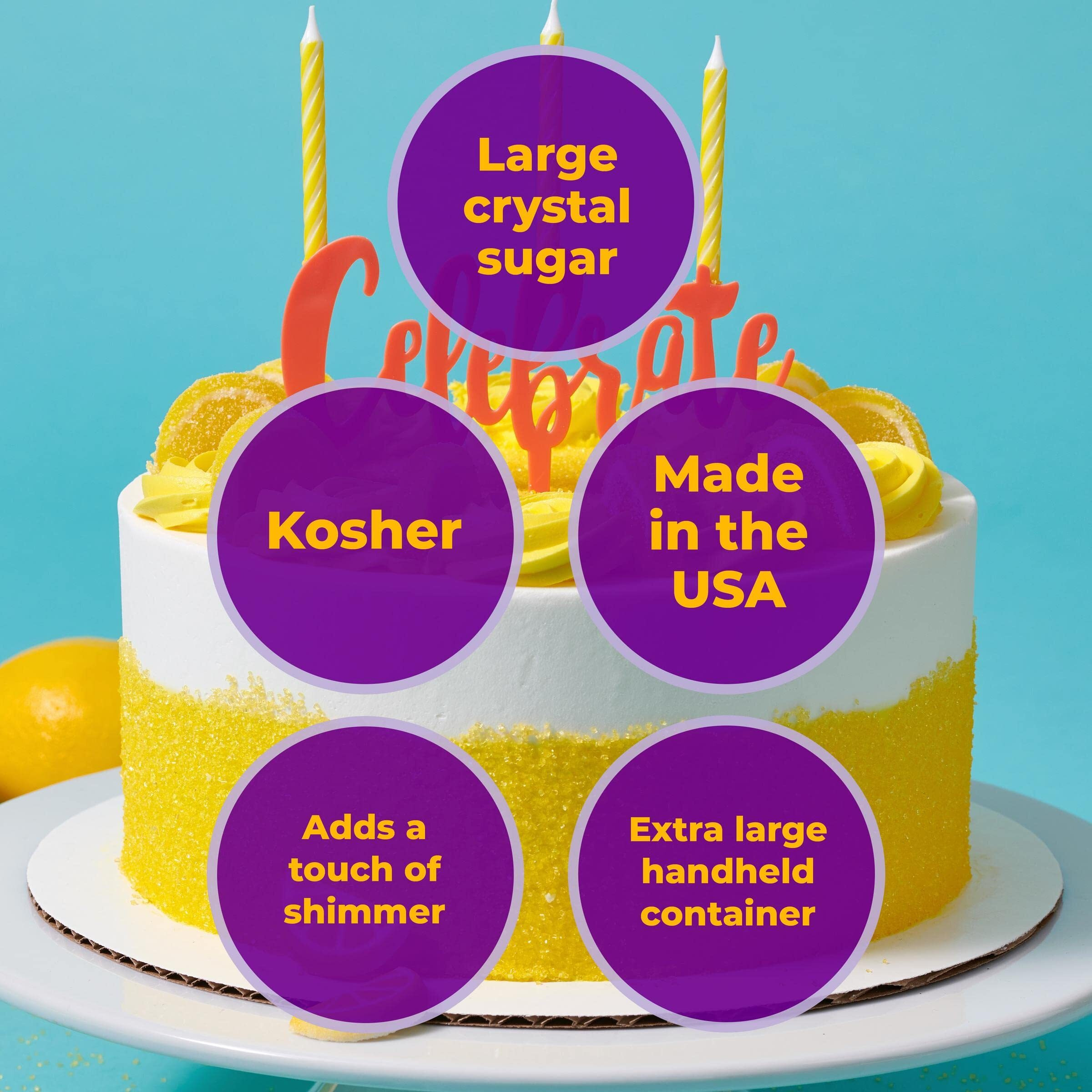 Decopac Sanding Sugar, Blue Edible Sugar Sprinkles, Edible Sanding Sugar In Handheld Container| Made In Usa | Sugar Sprinkle Mix For Celebration Cakes, Cupcakes, Cookies, 33Oz - Blue