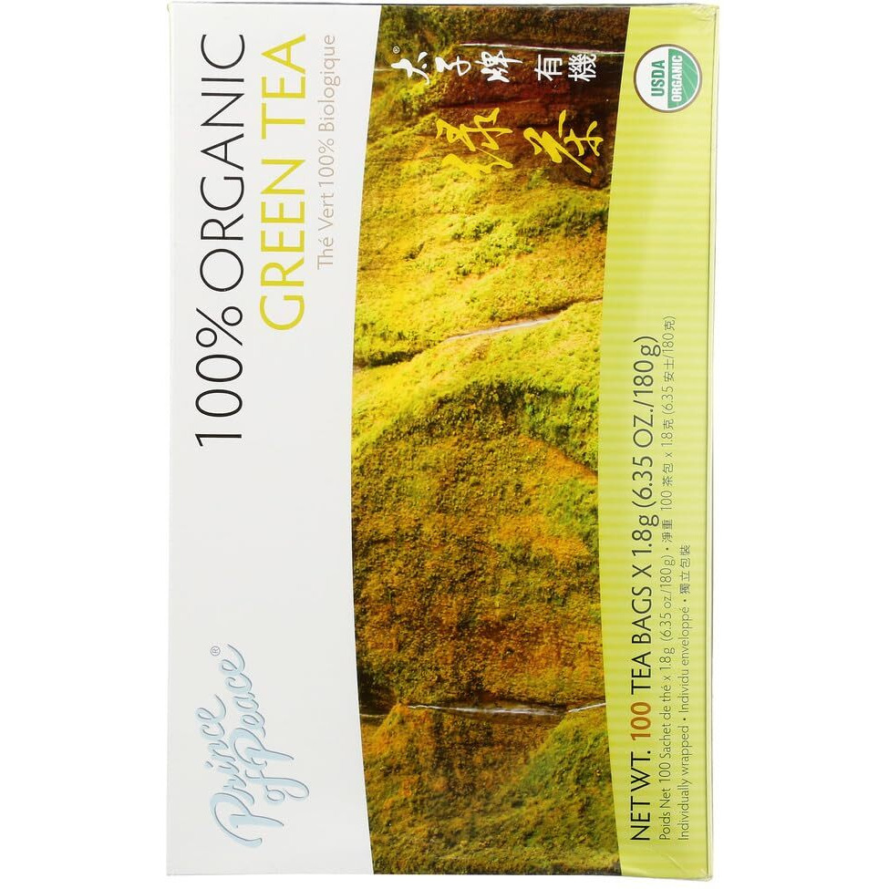 Prince Of Peace 100% Organic Green Tea 100 Tea Bags Net Wt. 6.35 Oz (180 G)
