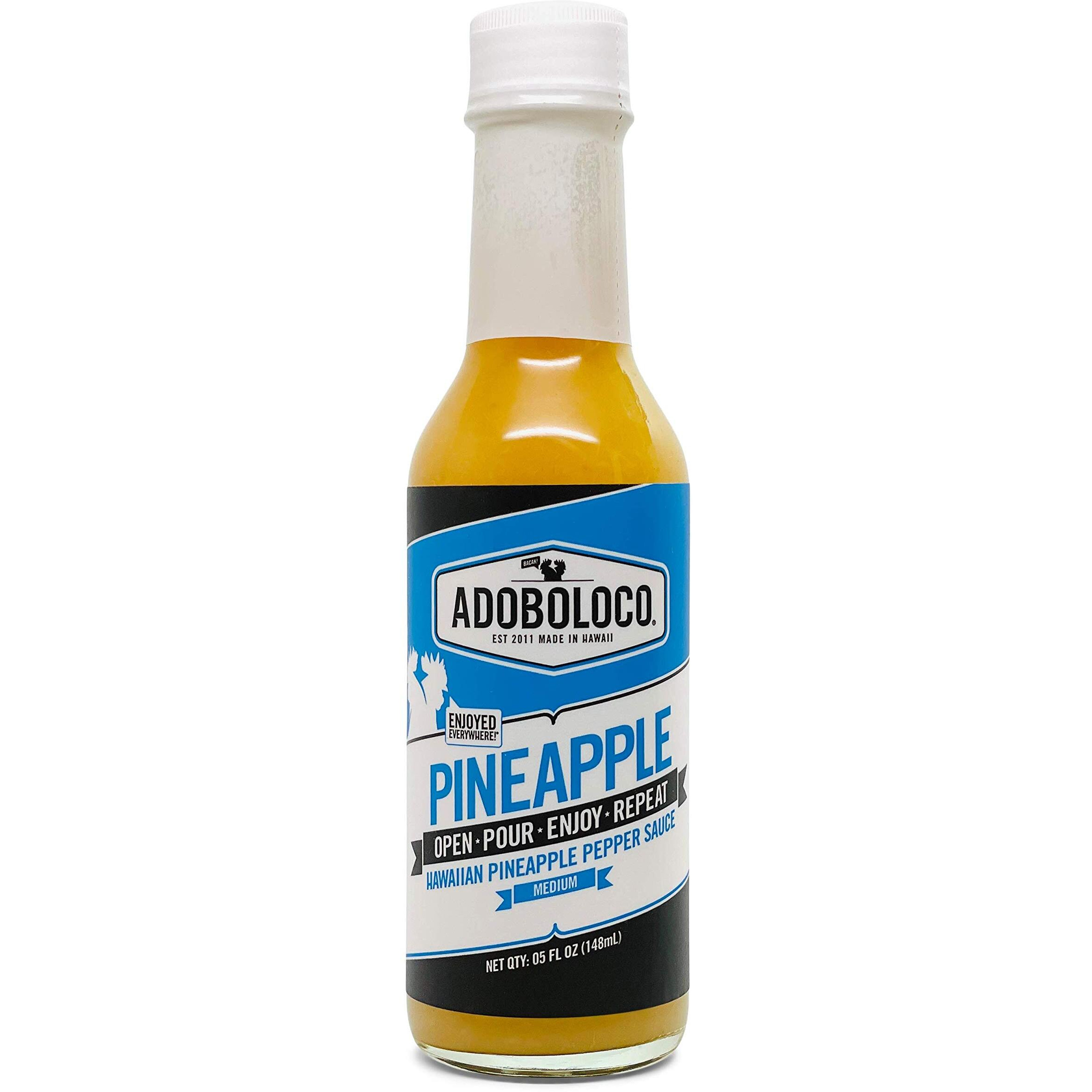 Adoboloco Hot Sauce Pineapple Habanero Hawaiian Pepper Sauce 5Oz - Medium Fiery Chili Pepper Sauce Blend