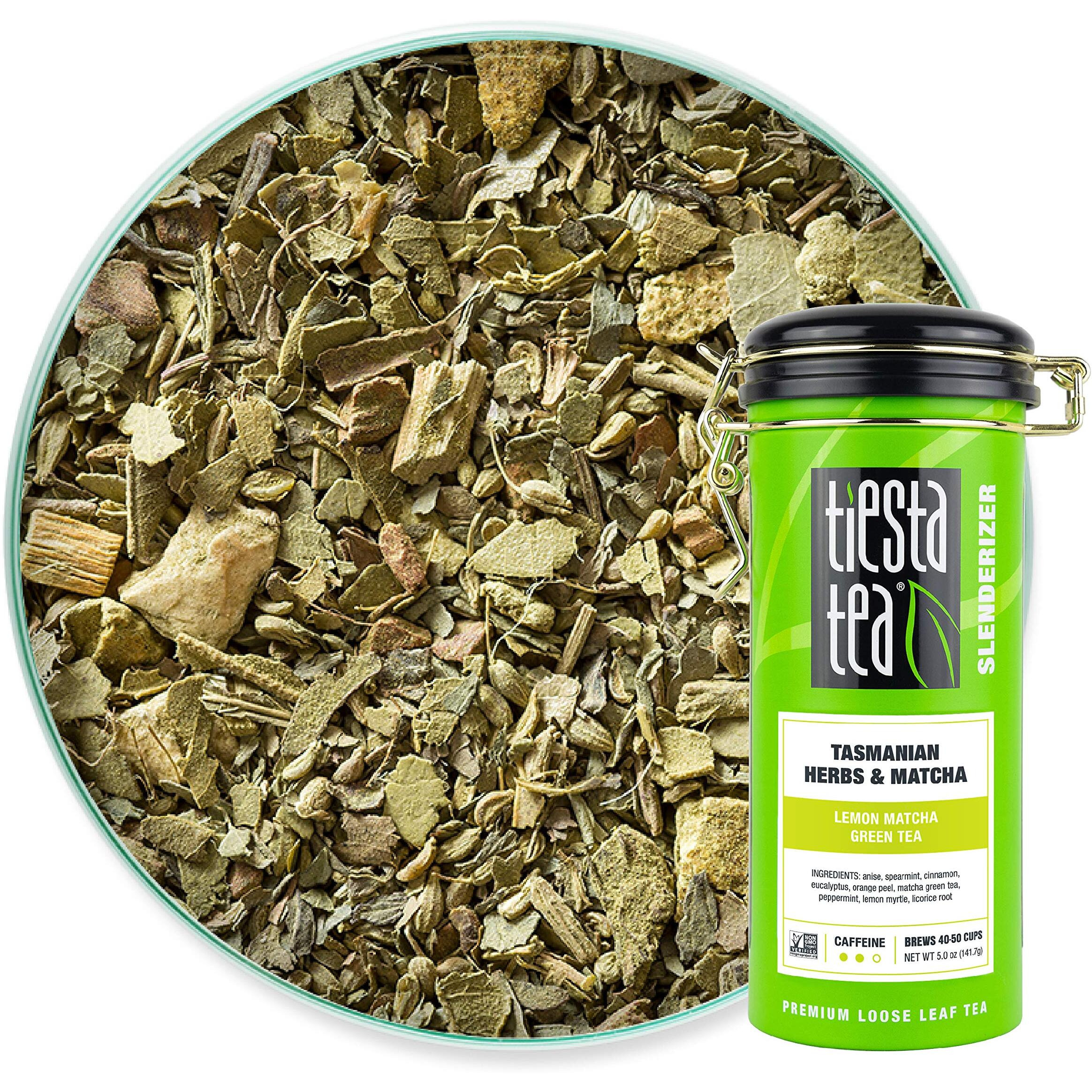 Tiesta Tea - Tasmanian Herbs & Matcha | Lemon Matcha Green Tea | Premuim Loose Leaf Tea Blend | Medium Caffeinated Green Tea | Make Hot Or Iced Tea & Brews Up To 50 Cups - 5 Ounce Refillable Tin