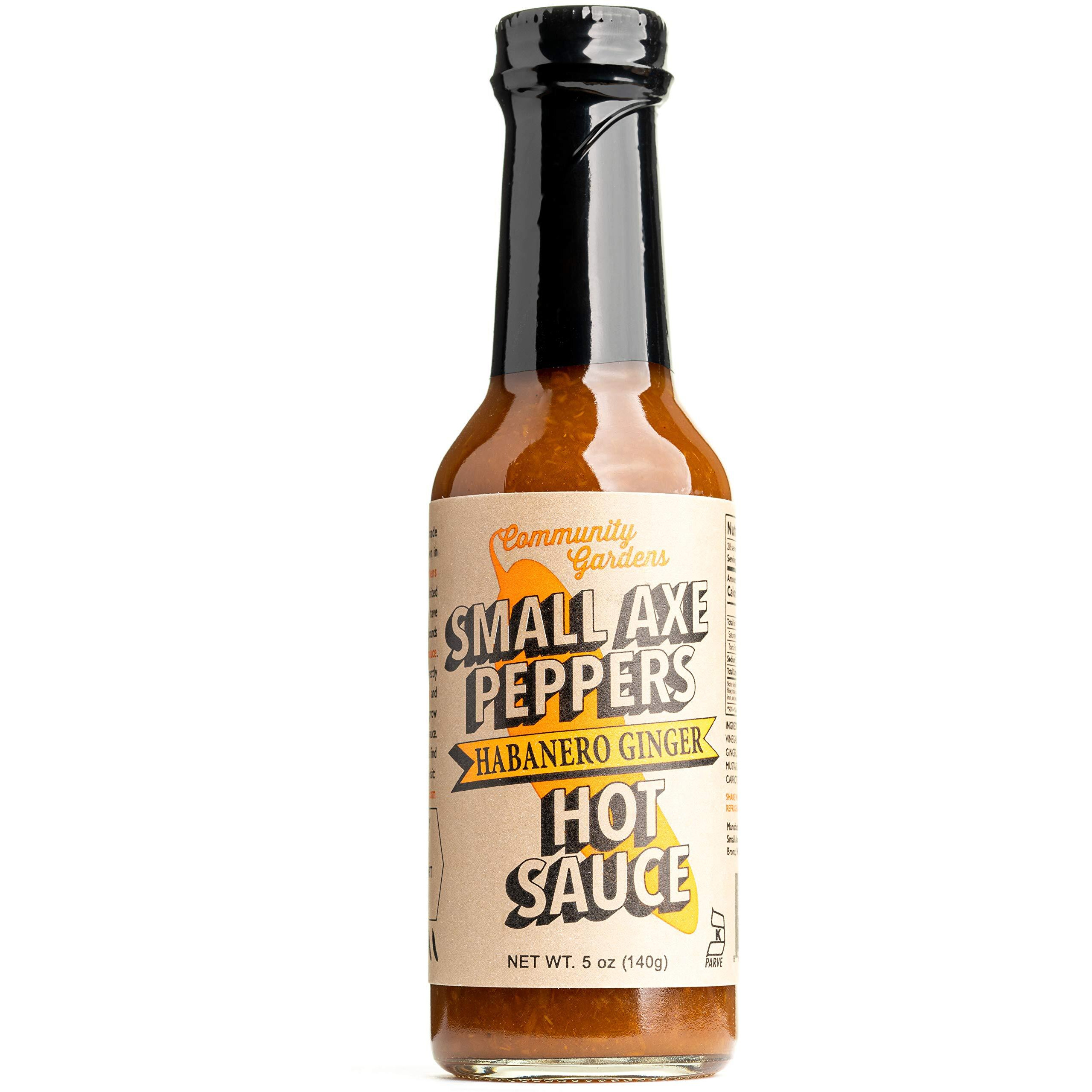 Small Axe Peppers Habanero Ginger Hot Sauce, 5 Oz- All Natural, Vegan, Kosher, Non-Gmo, Community Garden Grown Habanero Pepper Gourmet Hot Sauce, Featured On Hot Ones