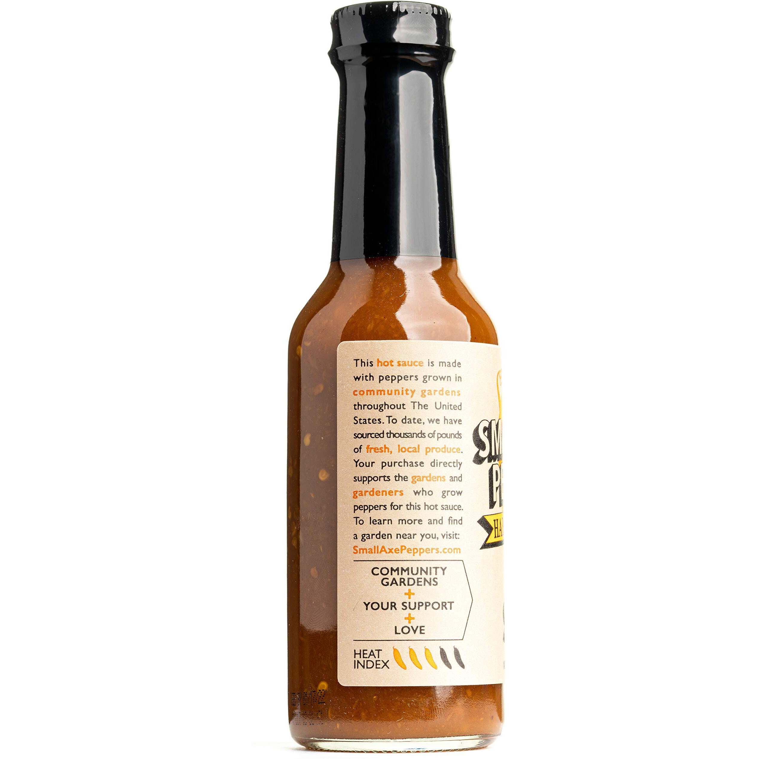 Small Axe Peppers Habanero Ginger Hot Sauce, 5 Oz- All Natural, Vegan, Kosher, Non-Gmo, Community Garden Grown Habanero Pepper Gourmet Hot Sauce, Featured On Hot Ones
