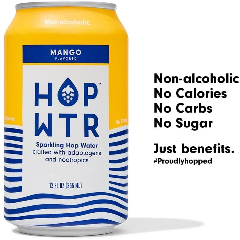 Hop Wtr Sparkling Hop Water, Variety Pack 12 Pack, Sugar Free, Low Carb Non Alcoholic Drinks, Na Beer, Adaptogen Drink, No Calories, Adaptogens & Nootropics For Added Benefits, 12 Oz Cans