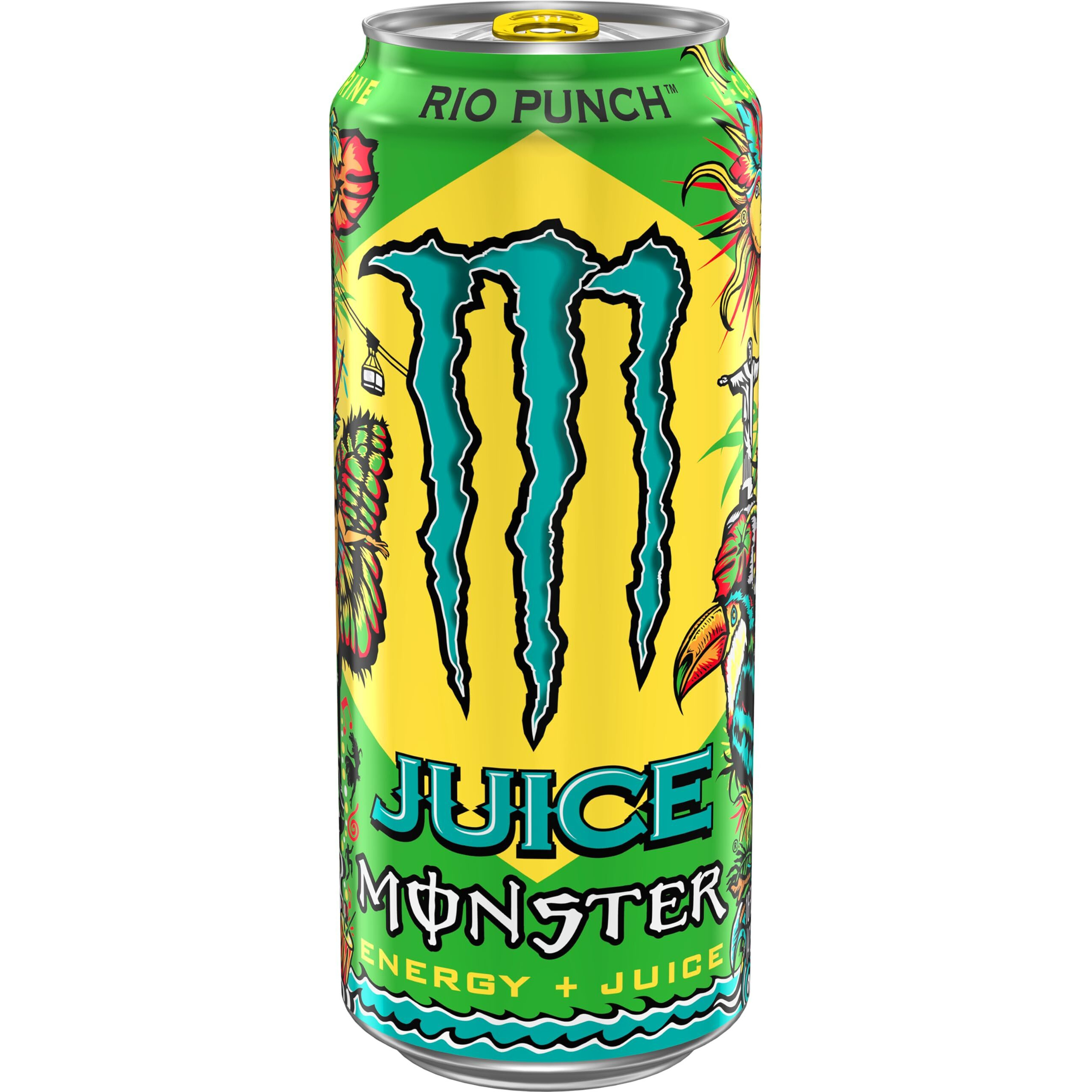 Monster Energy Juice Rio Punch, Energy + Juice, Energy Drink, 16 Ounce (Pack Of 15)
