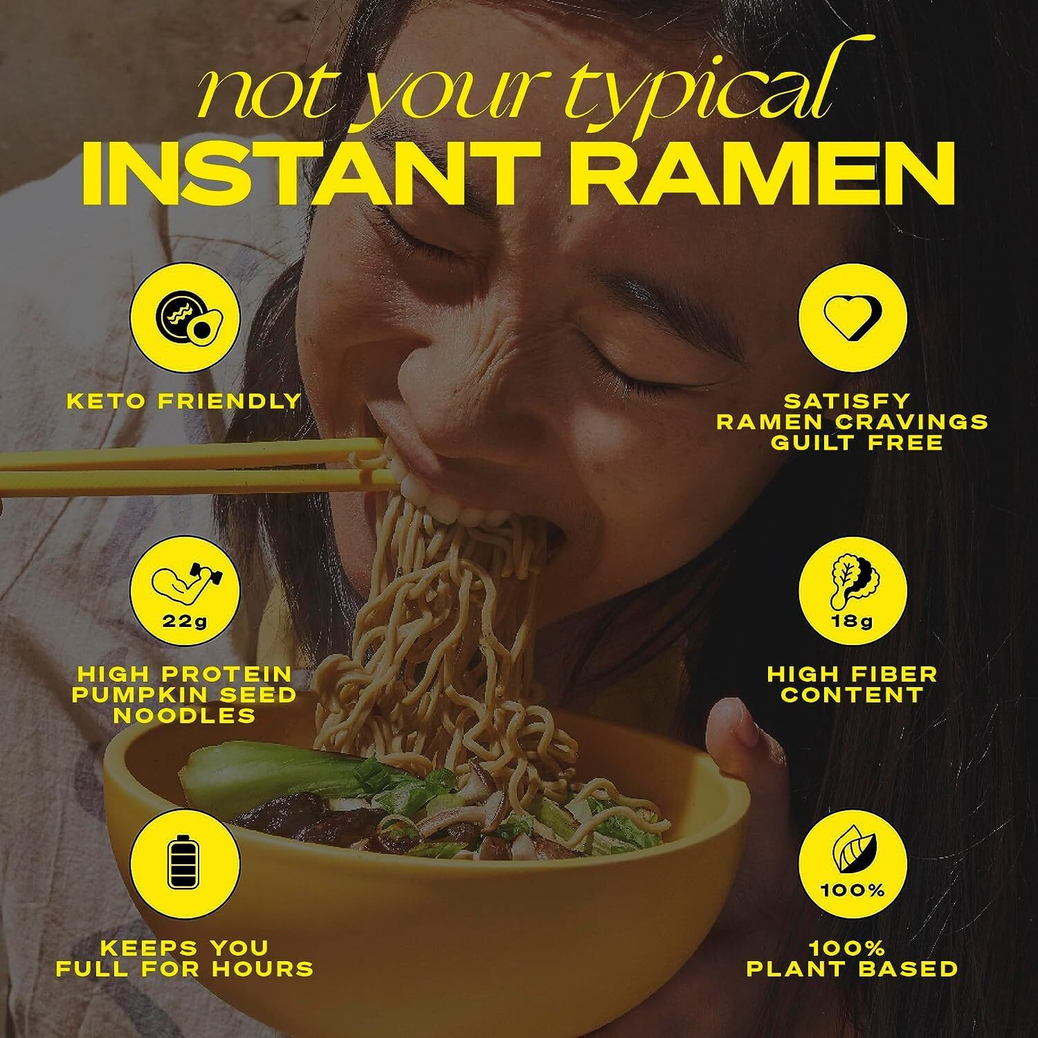 Immi Variety Pack Ramen, Creamy "&quotChicken"", Spicy Red Miso, Roasted "&quotPork"" Tonkotsu, 100% Plant Based, Keto Friendly, High Protein, Low Carb, Packaged Noodle Meal Kit, Ready To Eat, 6 Pack