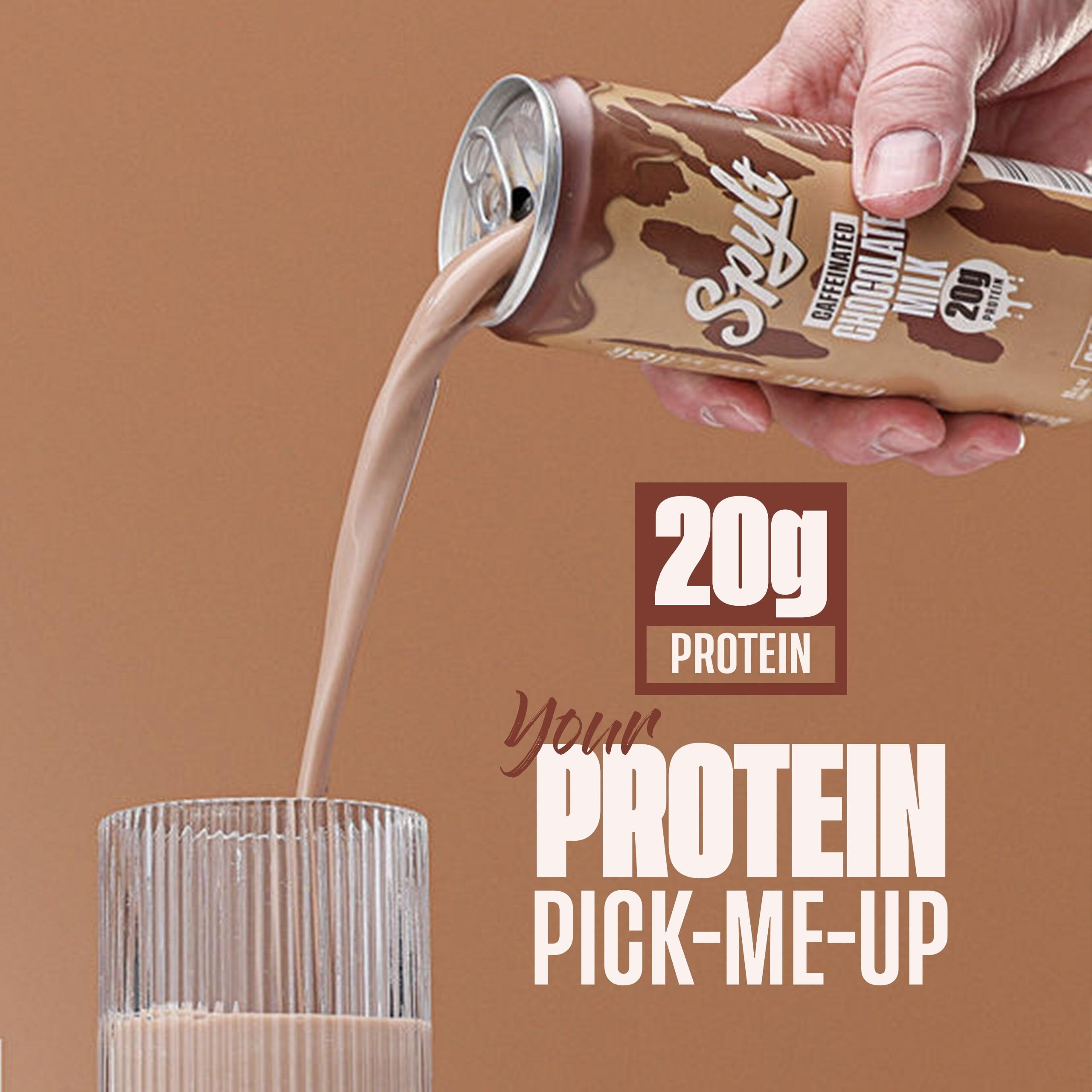 Spylt High Protein Chocolate Milk With 60Mg Caffeine & 20G Protein - Ready To Drink, Sugar Free, Lactose Free Milk, Perfect For Workout Recovery & Afternoon Pick Me Up Protein Shake - 12 Count