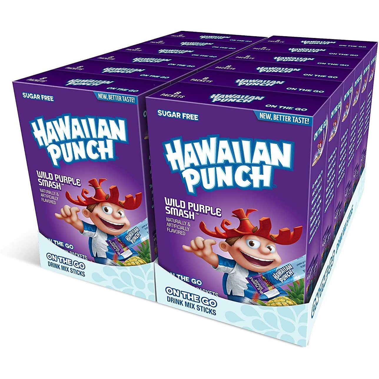 Hawaiian Punch Powder Drink Mix - Sugar Free & Delicious, Excellent Source Of Vitamin C (Wild Purple Smash, 96 Sticks)