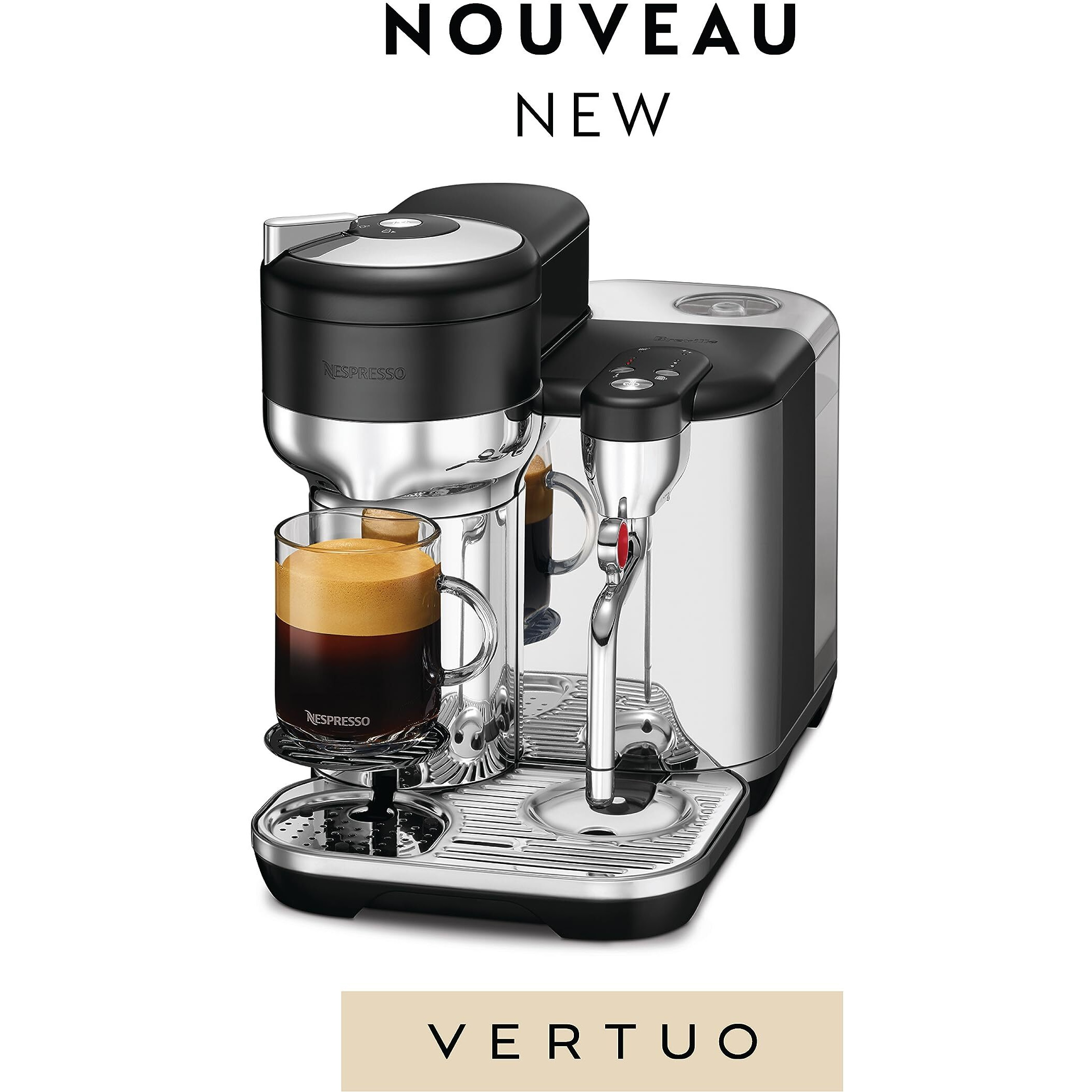 Nespresso The Vertuo Creatista Coffee And Espresso Maker By Breville, Bve850Btr, Black Truffle
