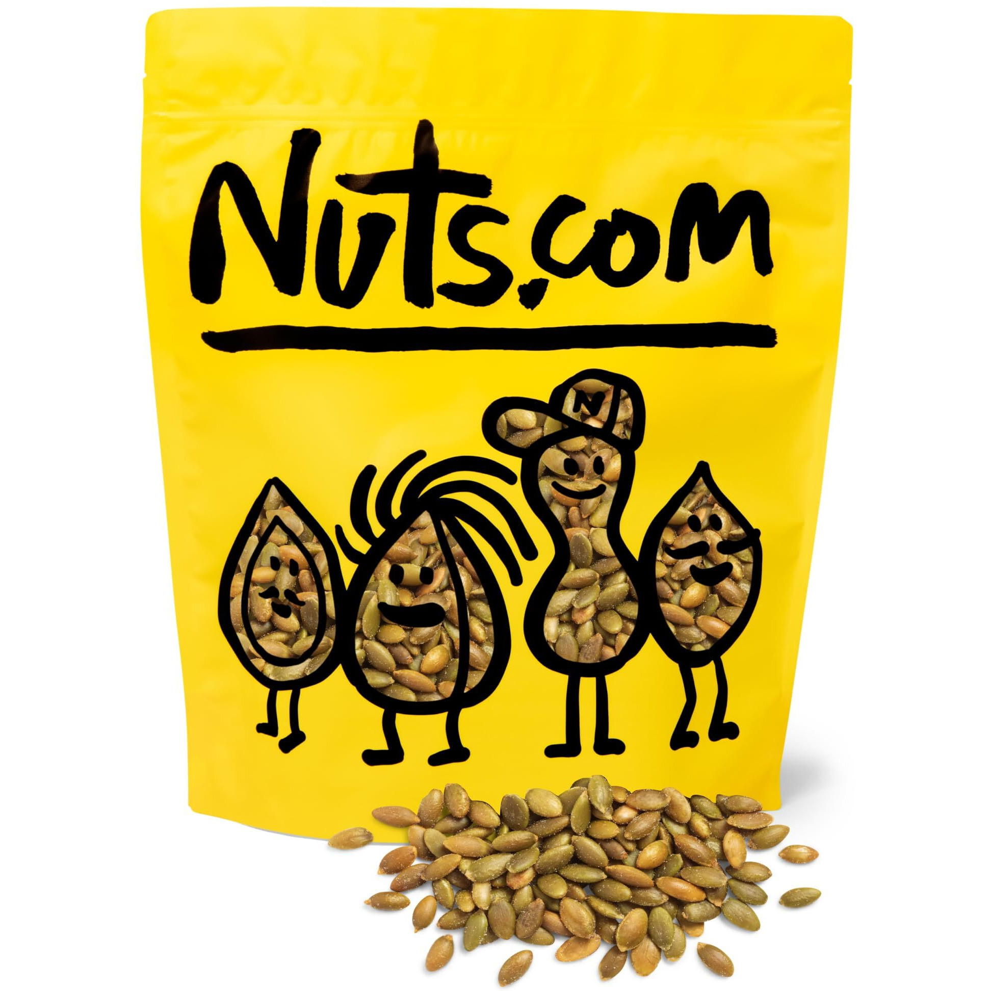 Nuts.Com - Roasted Pepitas - 2 Lb Bag, Salted No Shell Pumpkin Seeds, Healthy Snack For Adults & Kids, Rich In Protein, Fiber, Calcium & Potassium - Keto Friendly, Vegan, Gluten-Free & Kosher Pareve