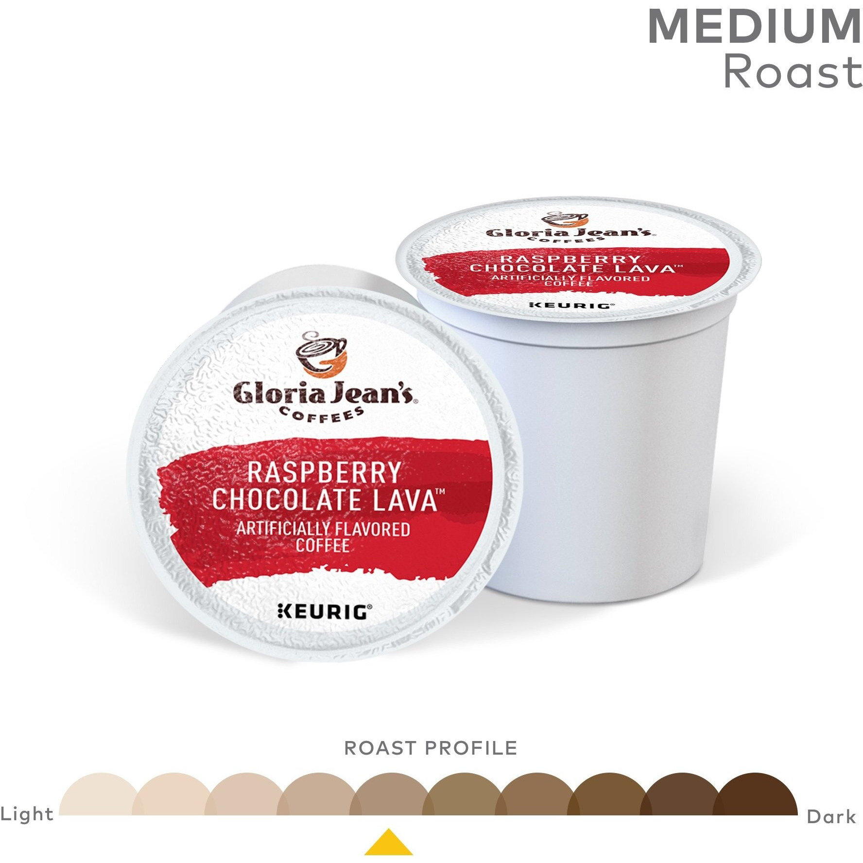 Gloria Jean's Coffees Raspberry Chocolate Lava, Single-Serve Keurig K-Cup Pods, Flavored Medium Roast Coffee, 72 Count