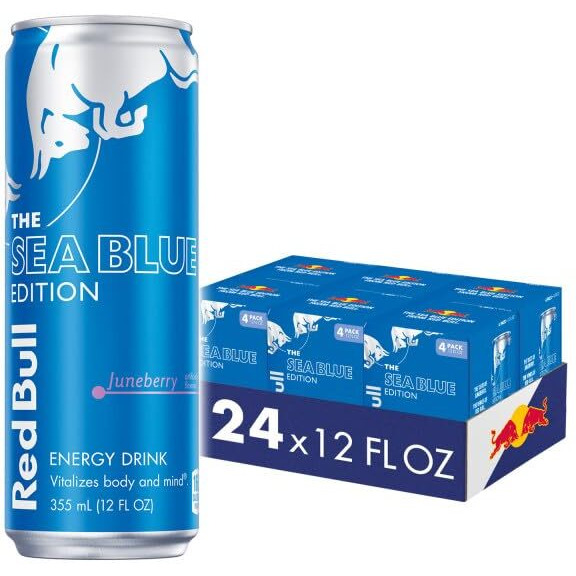 Red Bull Sea Blue Edition Energy Drink, 12 Fl Oz, 24 Cans (6 Packs Of 4)