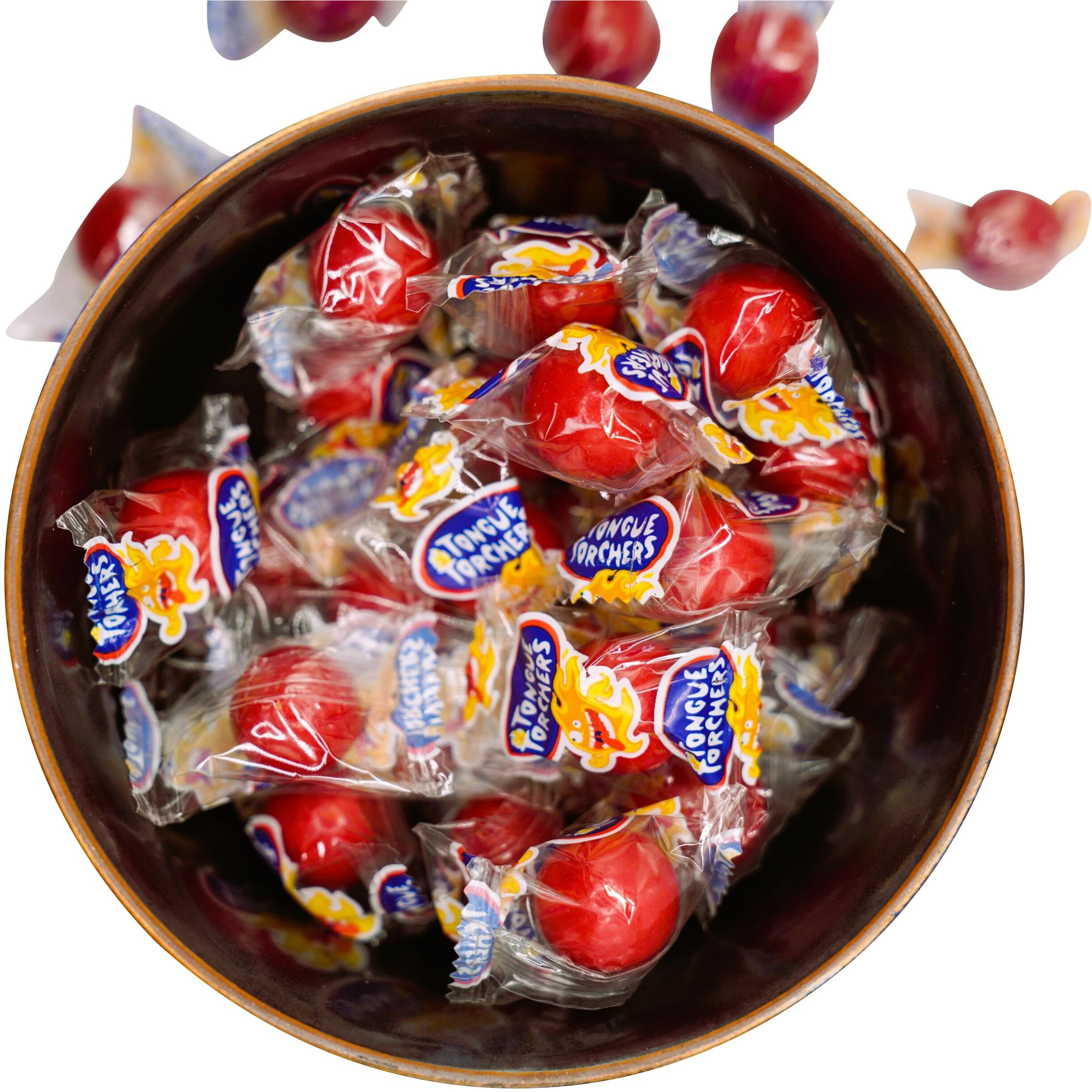 Tongue Torchers Hot Spicy Cinnamon Hard Candy - 100 Fiery Red Hot Individually Wrapped Pieces Per Bag