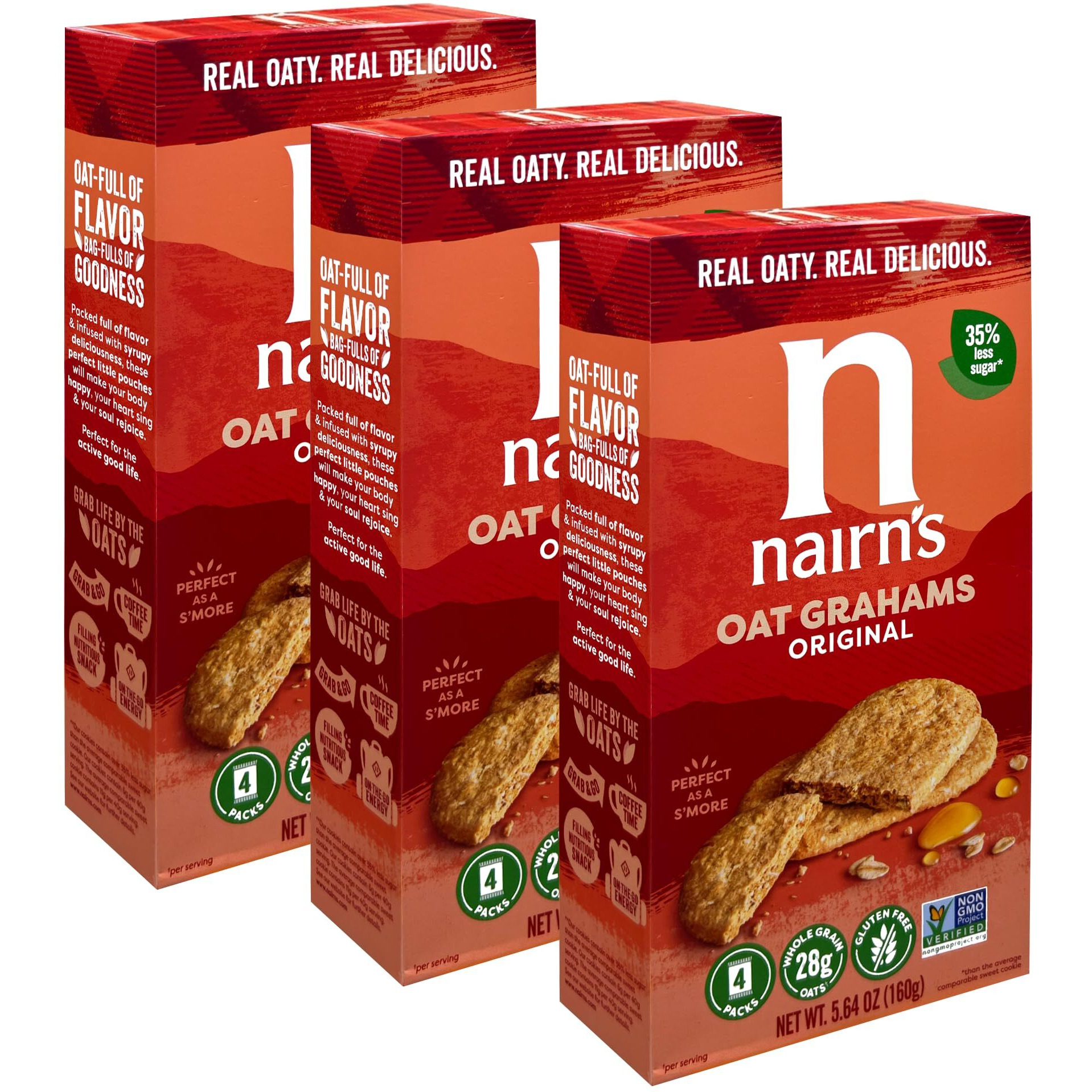 Nairn's Gluten Free Original Oat Grahams, 3 Packs/5.64 Oz