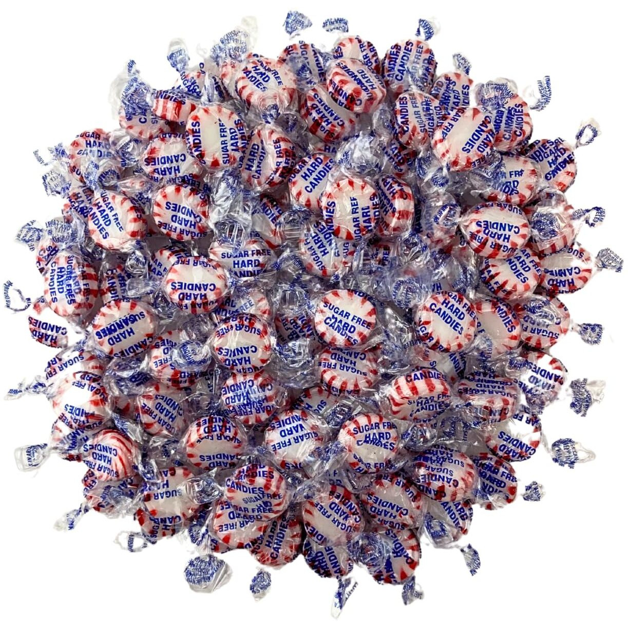 Sugar Free Peppermint Starlight Mints Hard Candy - 1 Lb Bulk Bag Individually Wrapped Keto And Diabetic Friendly Gourmet Peppermint Flavored Candies (16Oz)
