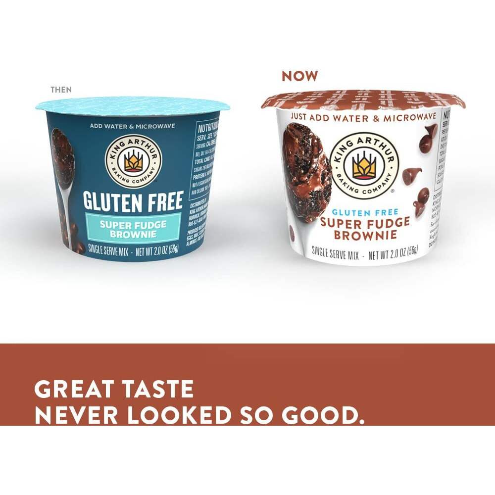 King Arthur, Gluten-Free Single Serve Super Fudge Brownie Mix, Gluten-Free, Non-Gmo Project Verified, Certified Kosher (Pack Of 12)