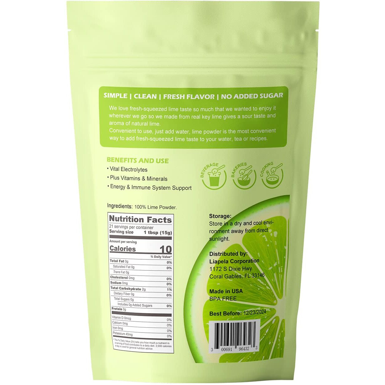 Grelim Lime Powder 11.30 Oz, Freeze Dried Lime Juice Powder, Filler Free, Gluten-Free, Fresh Squeezed Limeade Great For Beverages, Smoothies 320G
