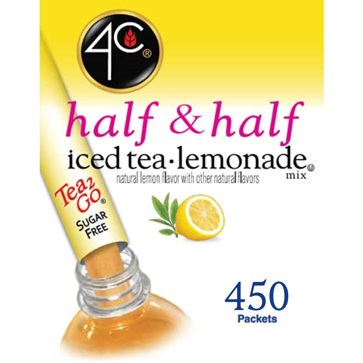 4C Powder Drink Stix, Half & Half 500 Count, Bulk Buy, Singles Stix, On The Go, Refreshing Water Flavorings, Value Pack