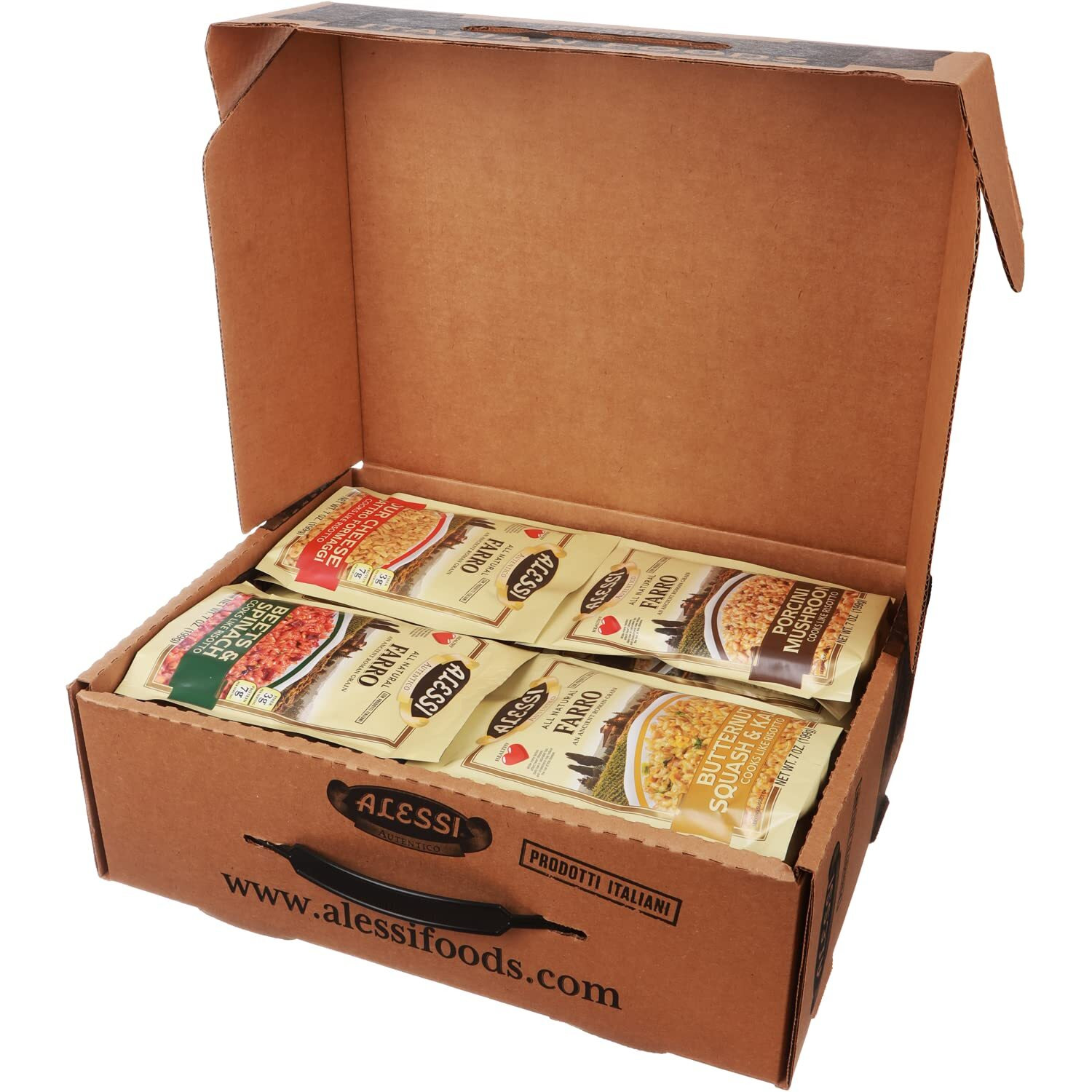Alessi Taste Of Italy Holiday Variety Gift Box, Sampler Of Culturally Inspired Soups, Risottos, Farros And Premium Bread Sticks