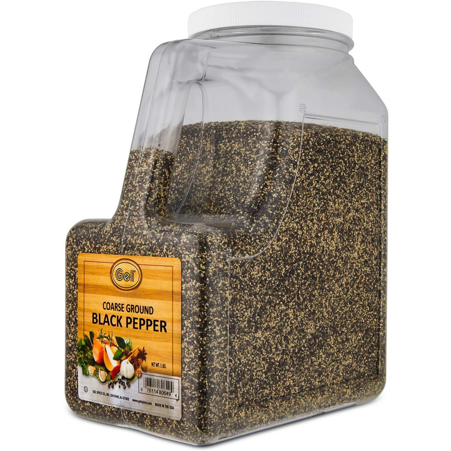 Gel Spice Coarse Ground Black Pepper 18-24 Mesh - Food Service Size - 5 Lbs