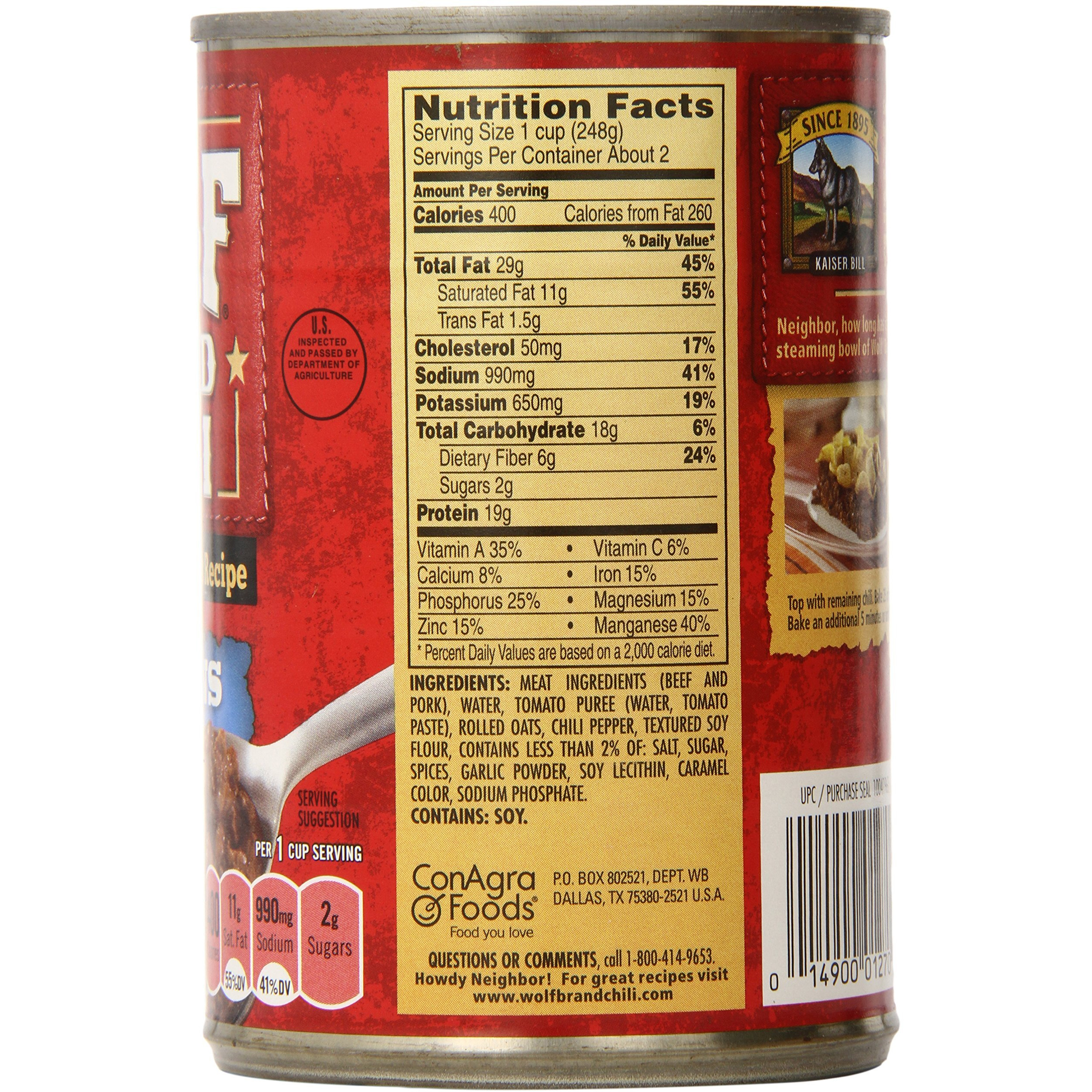 Wolf Brand Chili With No Beans, 15 Ounce (Pack Of 12)