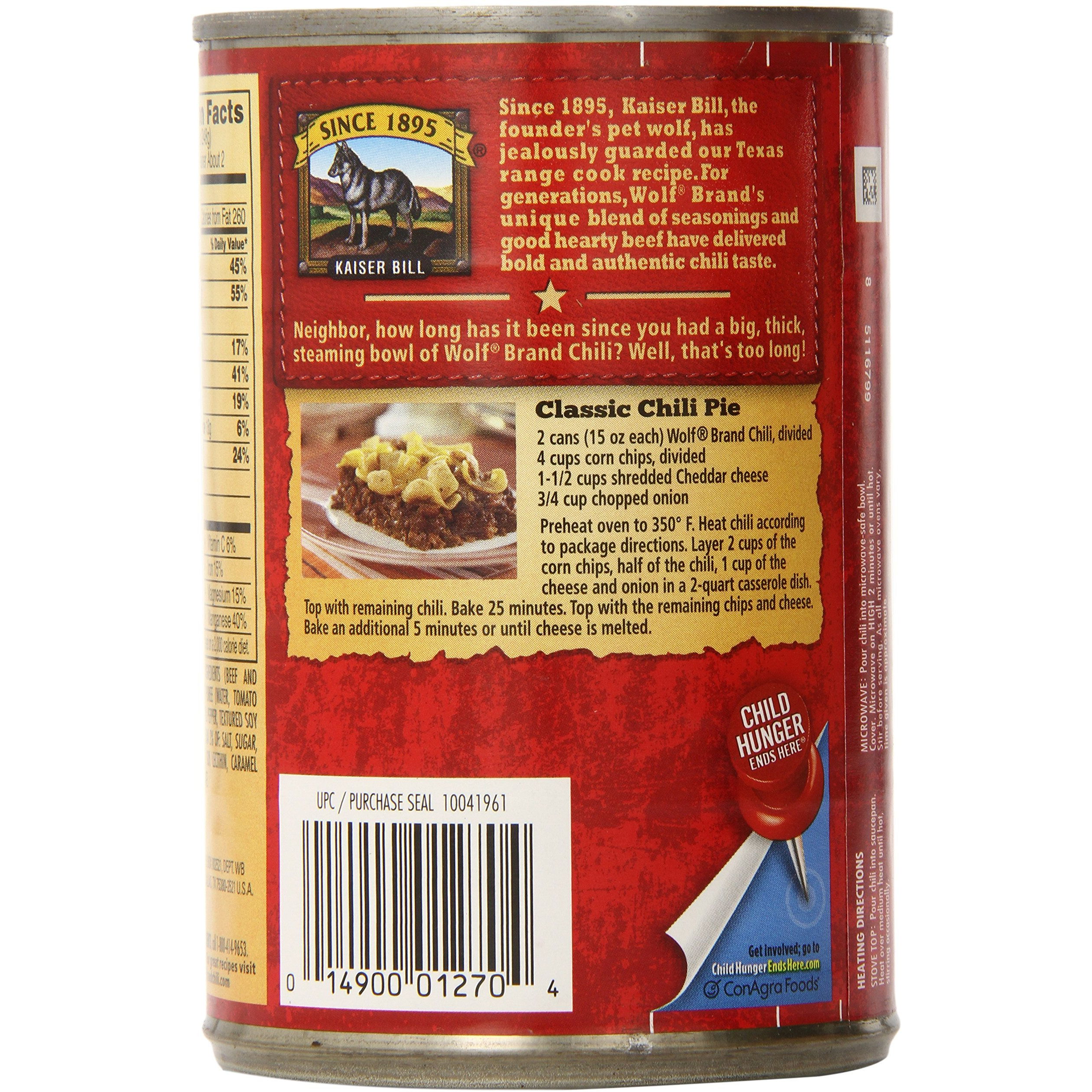 Wolf Brand Chili With No Beans, 15 Ounce (Pack Of 12)