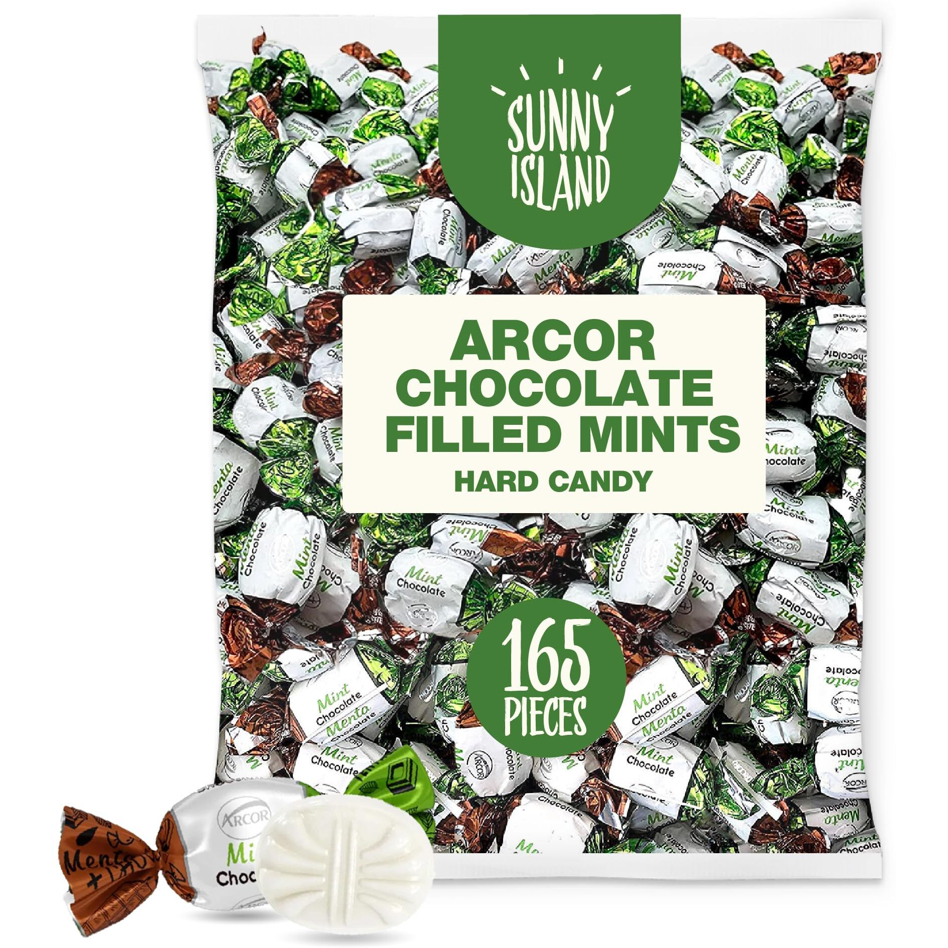 Arcor Chocolate Filled Mints Premium Hard Candy, 2 Pound Bag