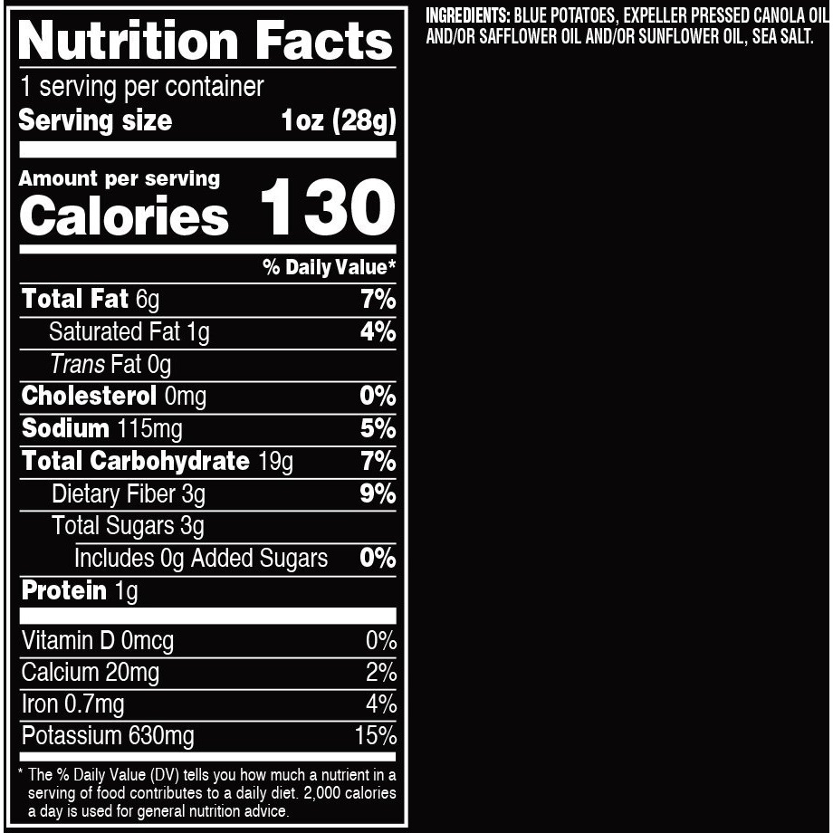 Terra Vegetable Chips, Blues Chips With Sea Salt, 1 Oz (Pack Of 24)