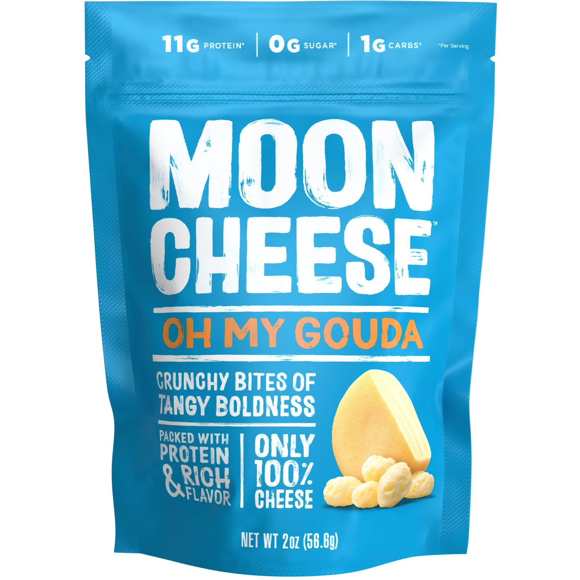 Moon Cheese Bites Bundle, Cheddar, White Cheddar, Gouda & Get Pepper Jacked, 2-Ounce, 12-Pack, Lunch Or Snack