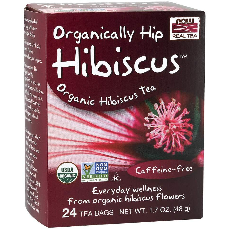 Now Foods Organically Hip Hibiscus Tea, 24 Tea Bag (2 Pack)