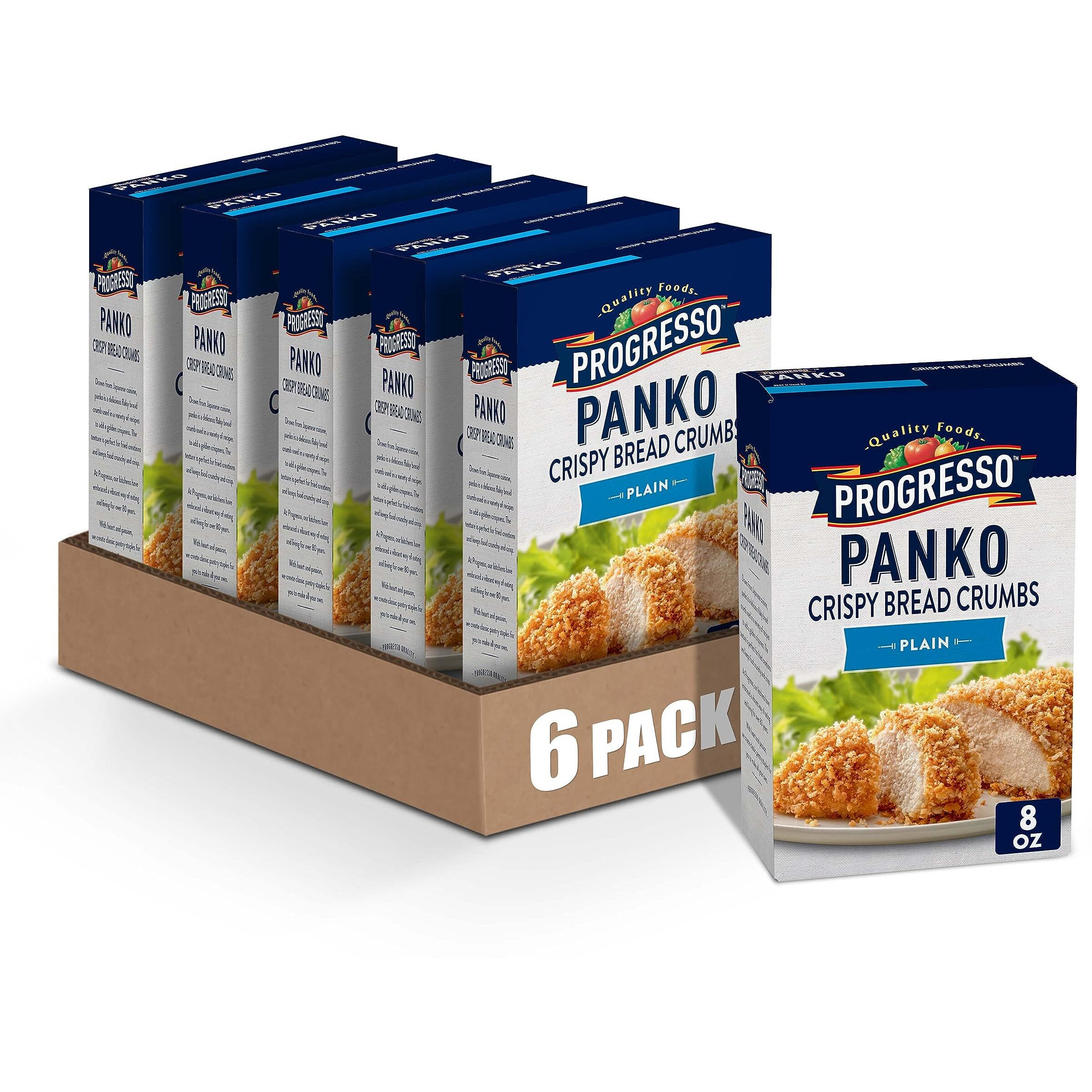 Progresso Panko Crispy Bread Crumbs, Plain, 8 Ounces (Pack Of 6)