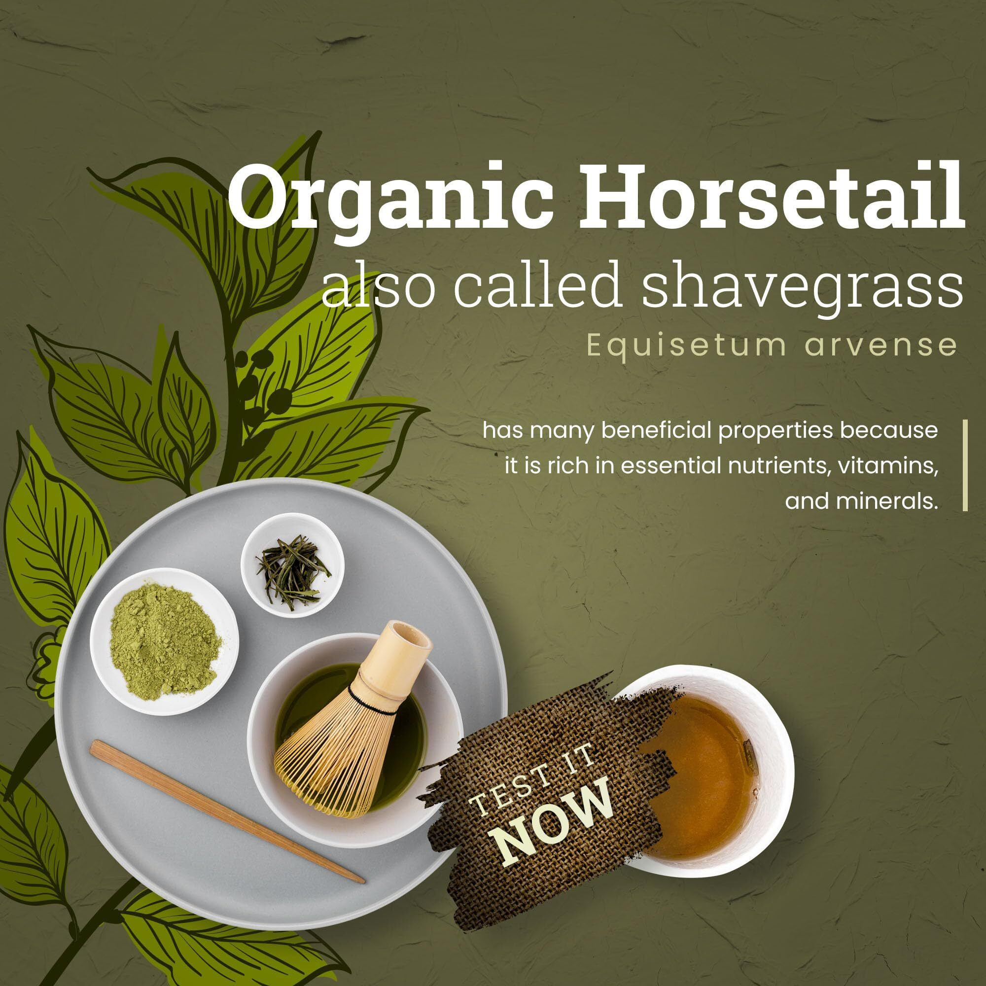 Biokoma Pure And Organic Horsetail Dried Leaves 50G In Resealable Pack Moisture Proof Pouch, Usda Certified Organic - Herbal Tea, No Additives, No Preservatives, No Gmo, Kosher