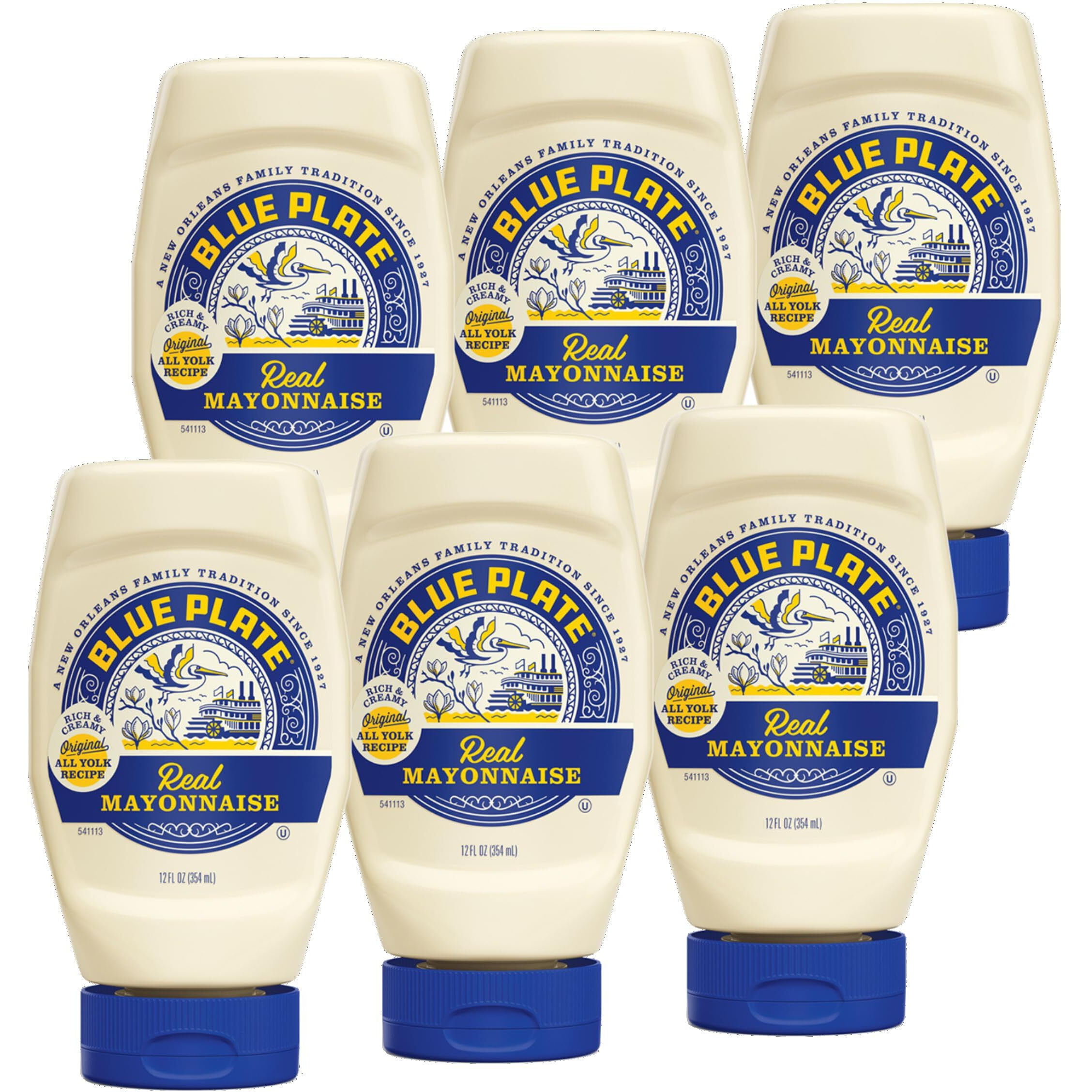 Blue Plate Real Mayonnaise, 12 Fl Oz Squeeze Bottle (Pack Of 6)