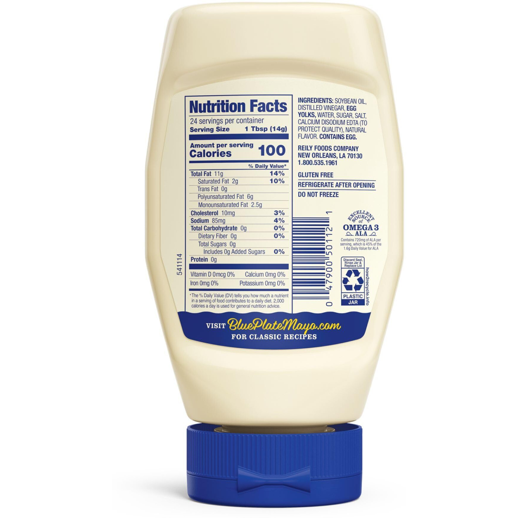 Blue Plate Real Mayonnaise, 12 Fl Oz Squeeze Bottle (Pack Of 6)