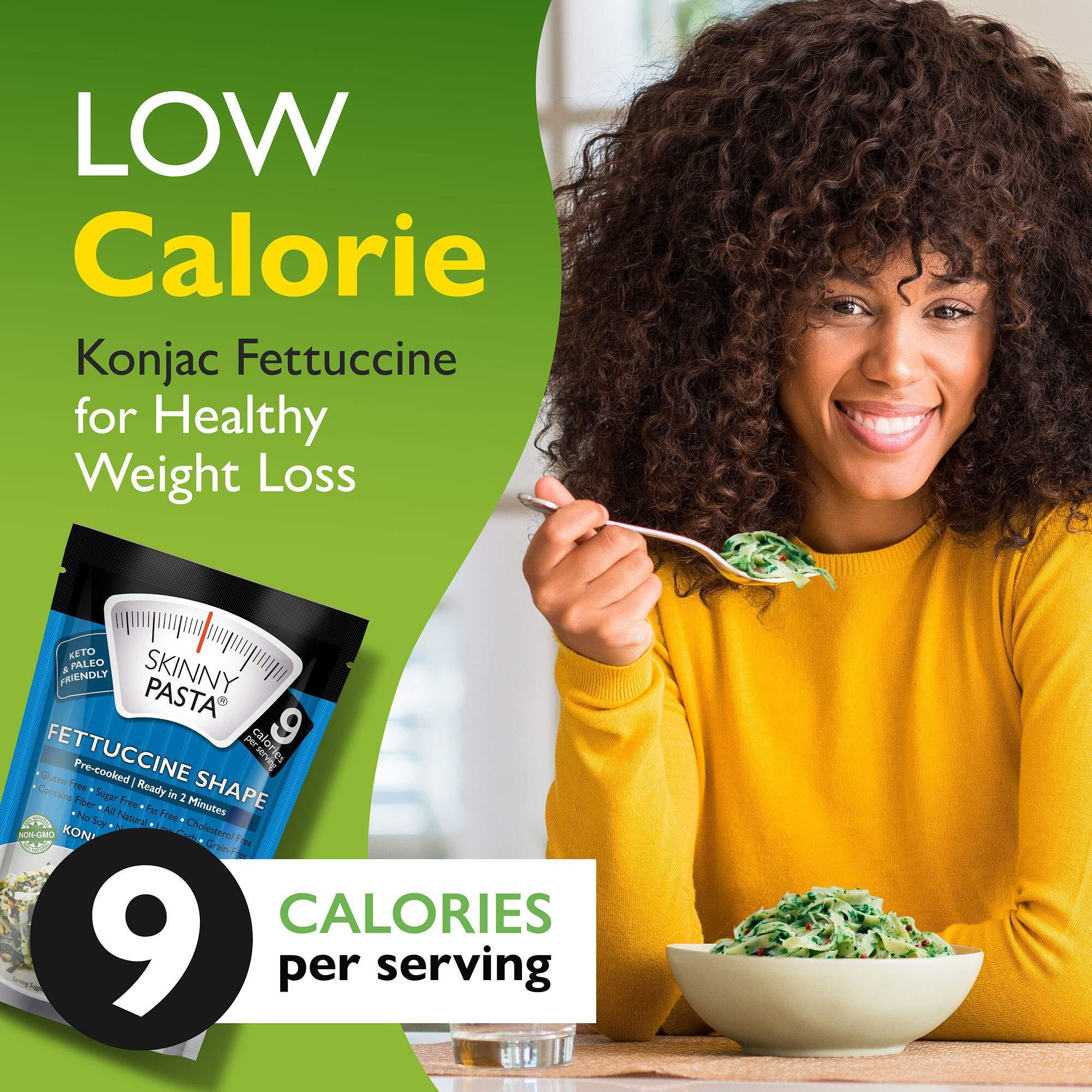 Skinny Pasta 9.52 Oz - Shirataki Noodles The Only Odor Free 100% Konjac Noodle - Keto & Paleo Friendly - Carb Free - Low Calorie Food (Fettuccine Shape - 6 Pack)