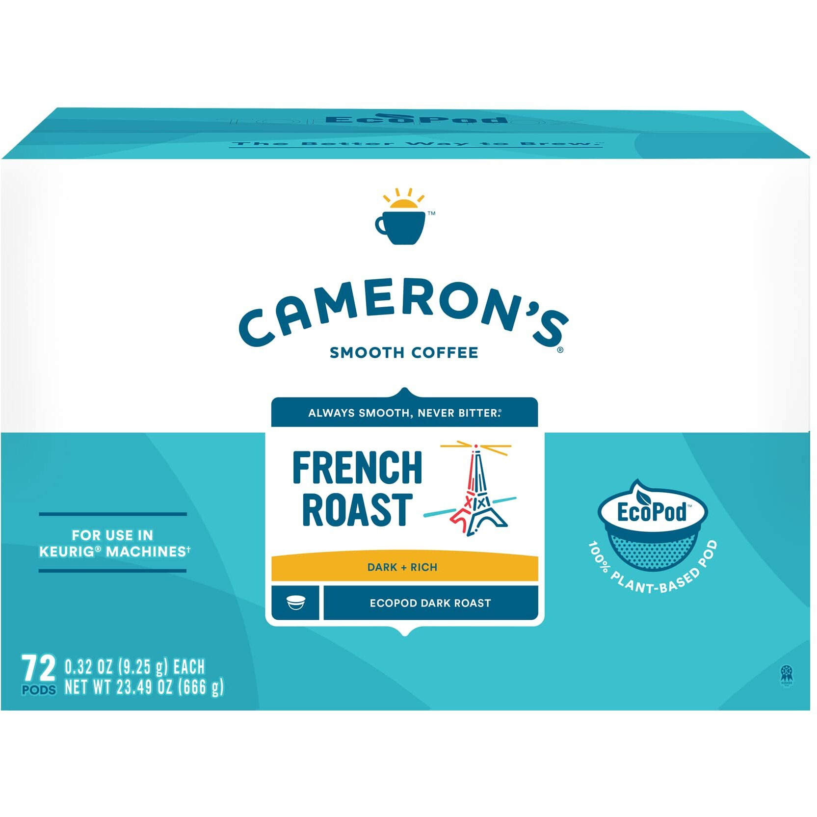 Cameron's Coffee Single Serve Pods, French Roast, 72 Count (Pack Of 1)